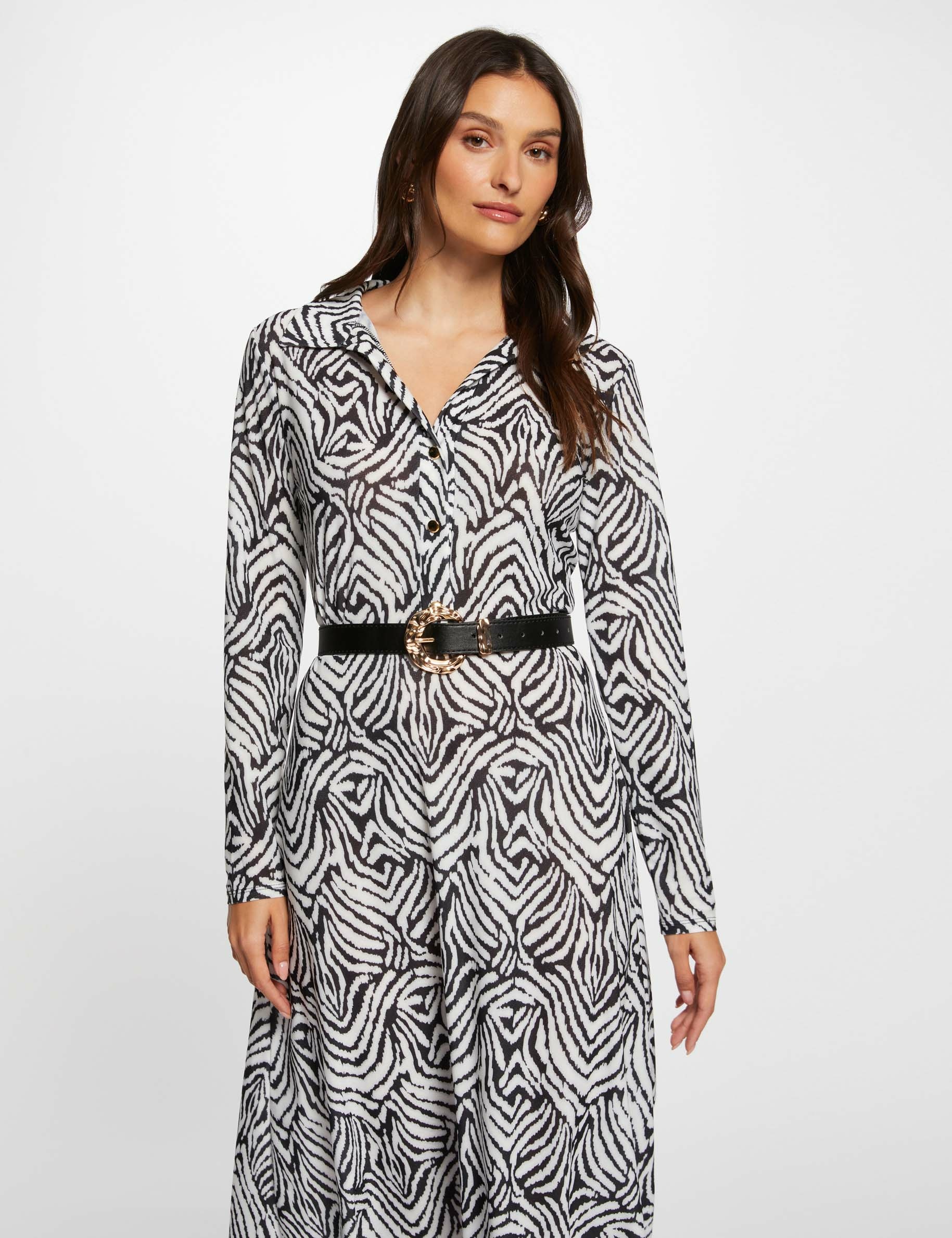 printed straight midi dress multicolored women Printed straight midi dress multicolored women