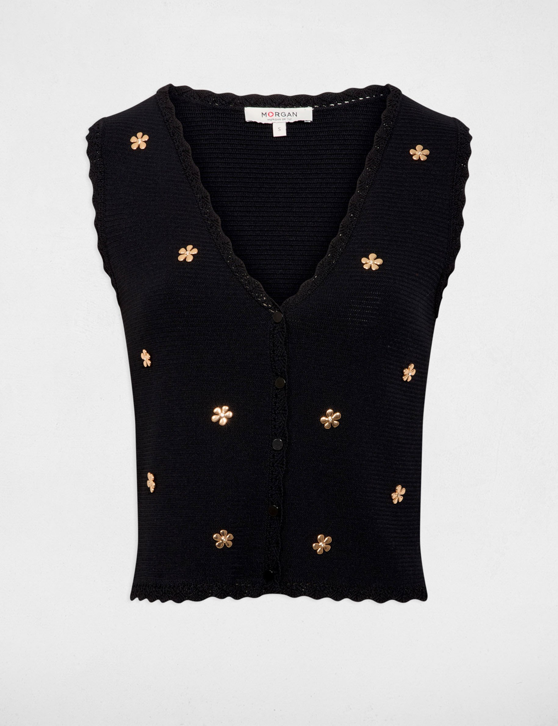 Sleeveless cardigan black women
