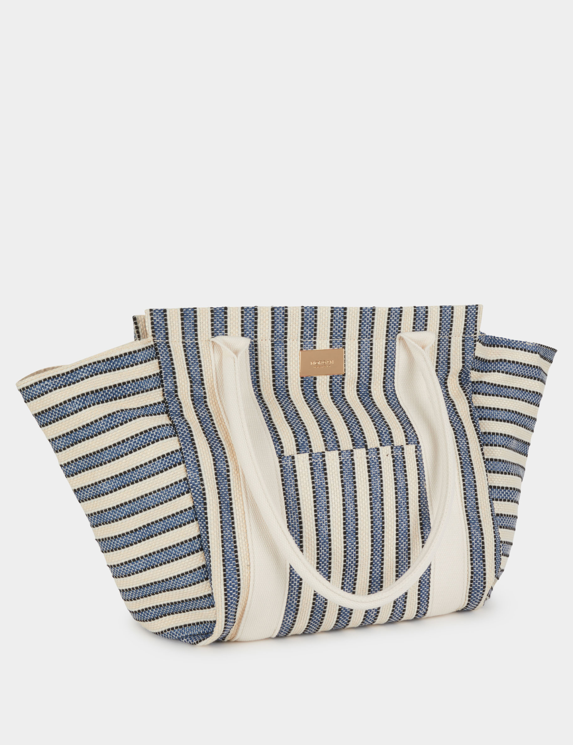 Striped tote bag ecru women