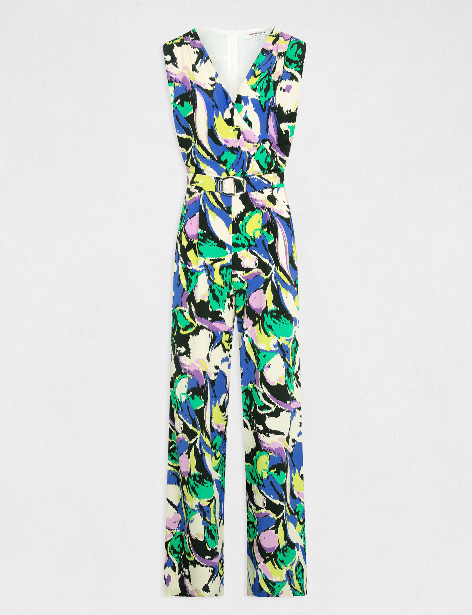 Wide leg jumpsuit abstract print multico ladies' | Morgan