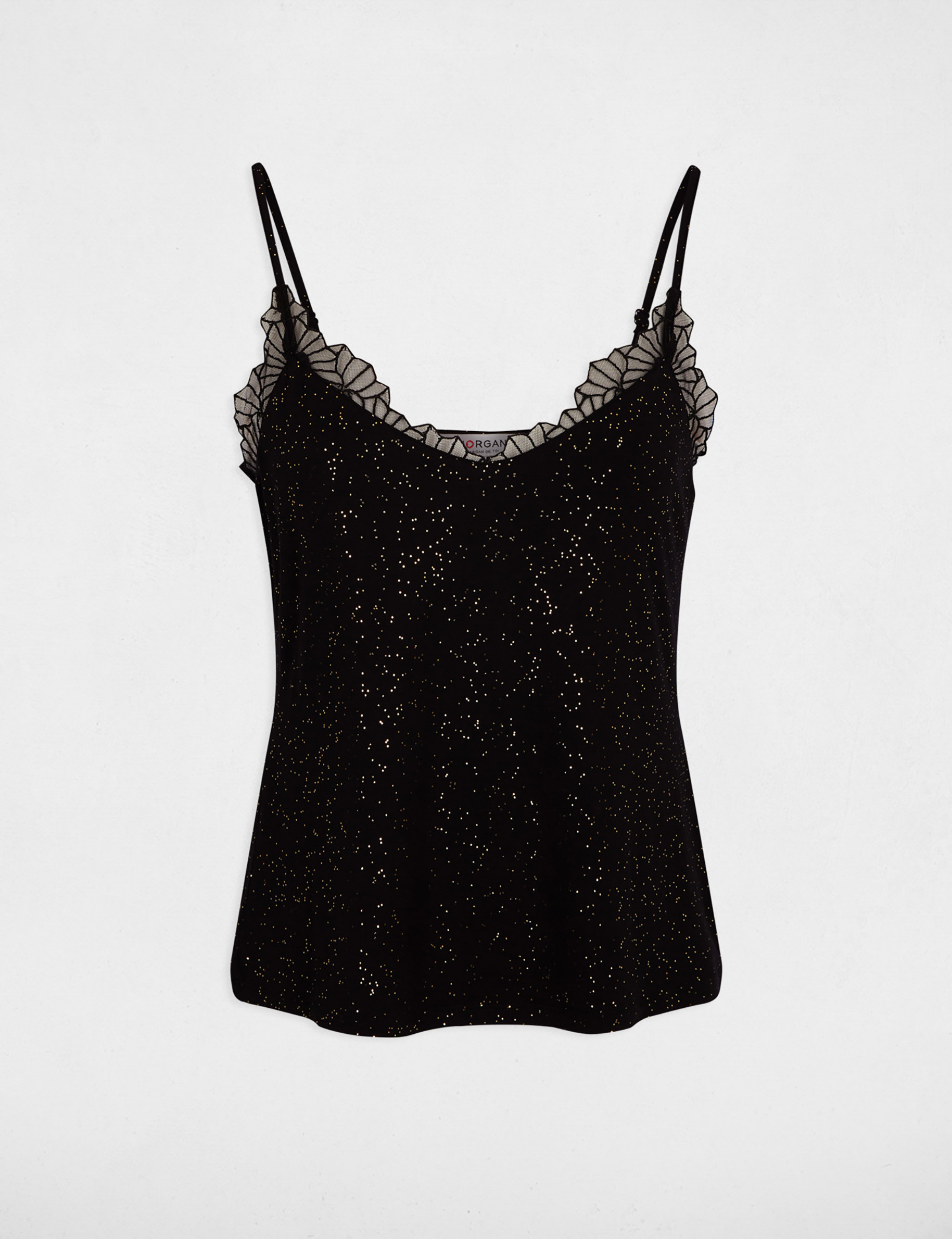 Lace top with v-neck black women