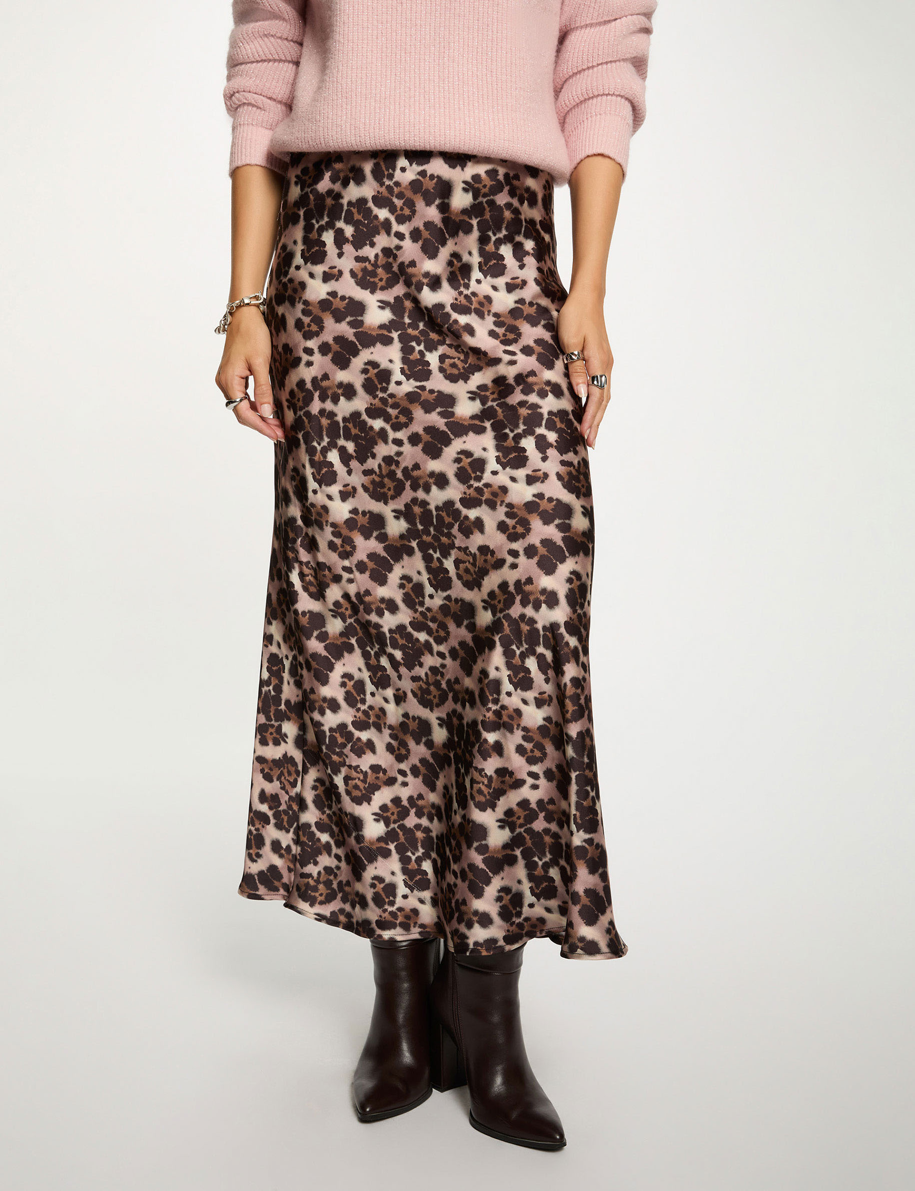 Flowy long skirt multicolor women
