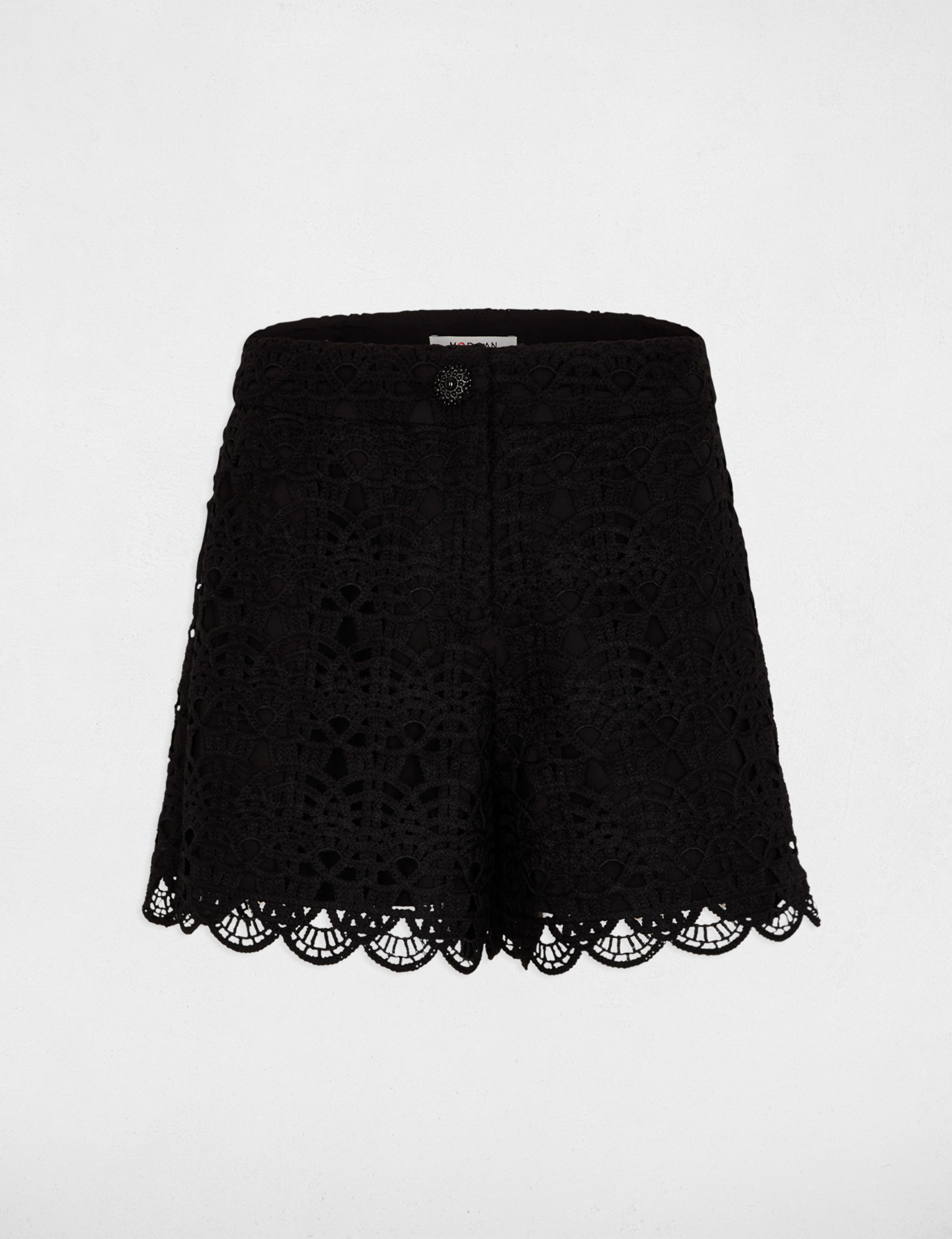 Wide leg lace shorts black women