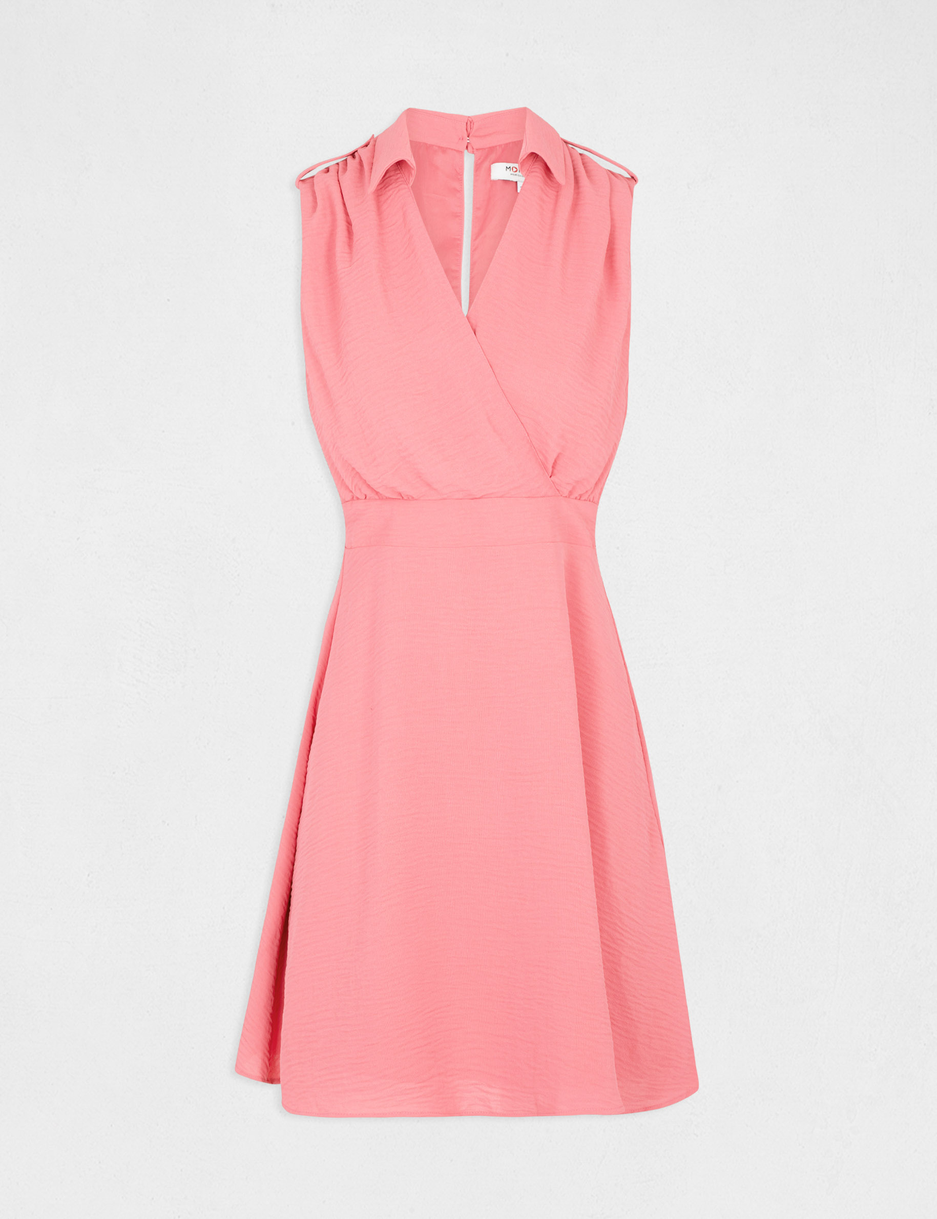 sleeveless loose a line dress pink women Sleeveless loose A-line dress pink women
