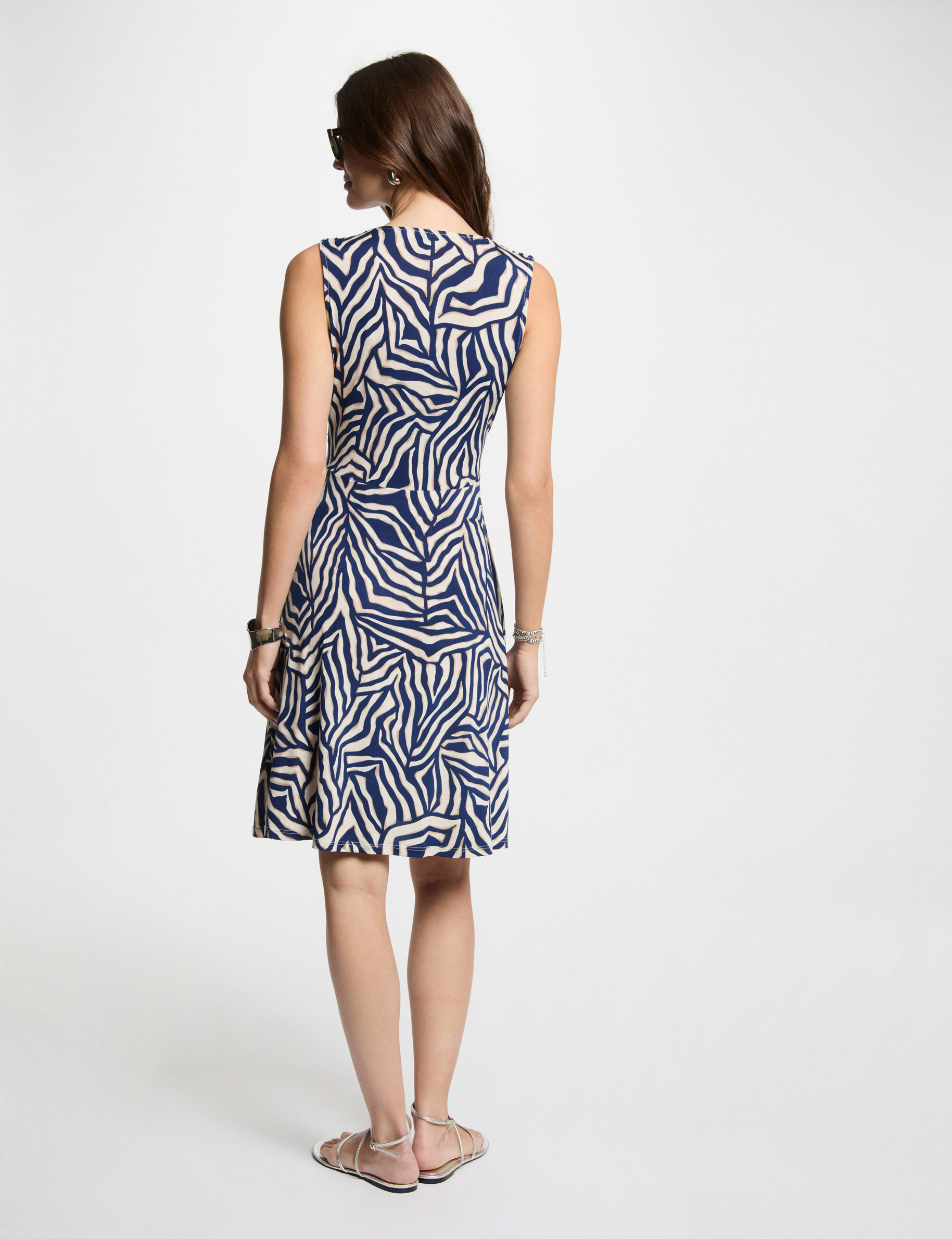 Printed fitted mini dress multicolor women