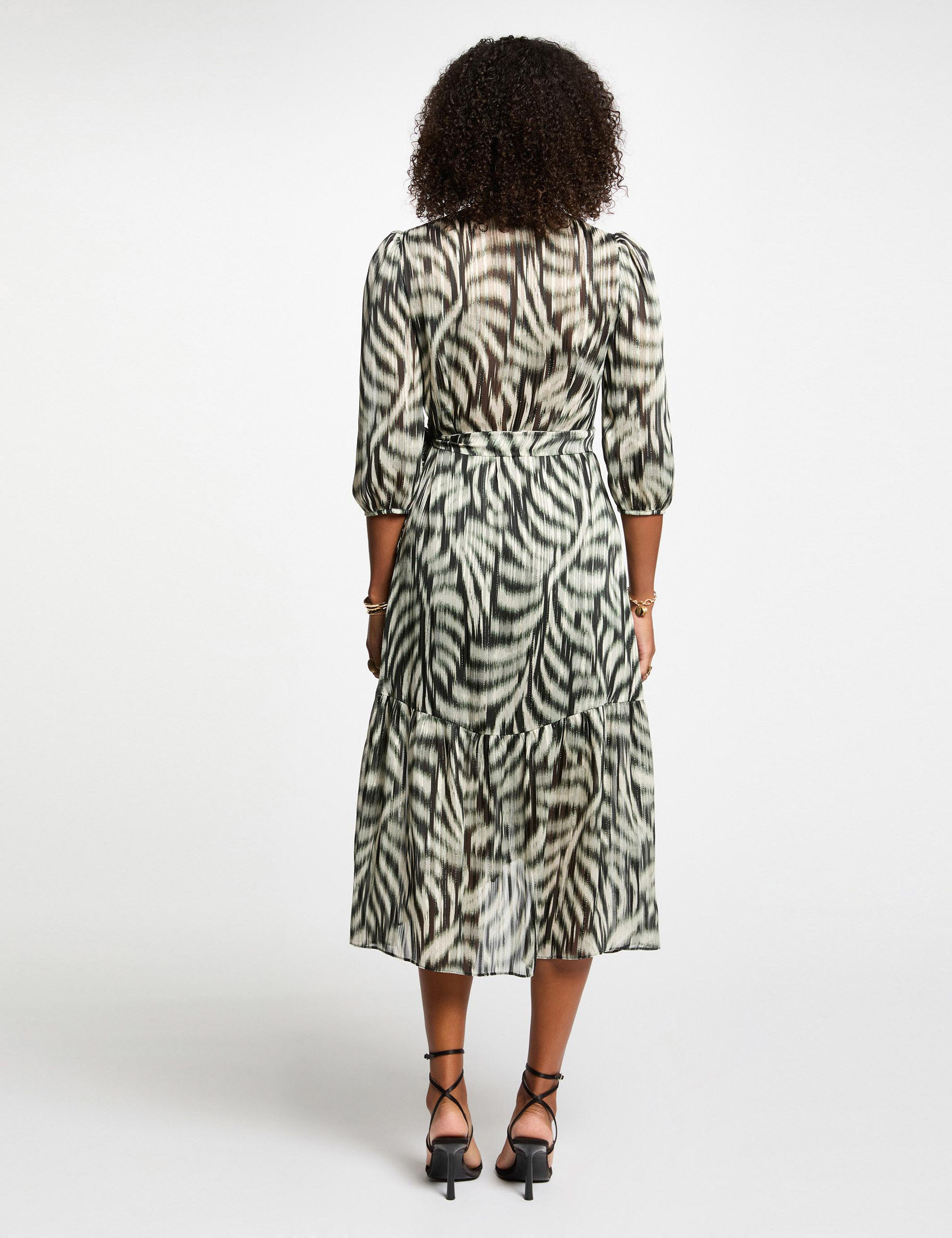 robe midi evasee imprimee multicolore femme Robe midi évasée imprimée multicolore femme