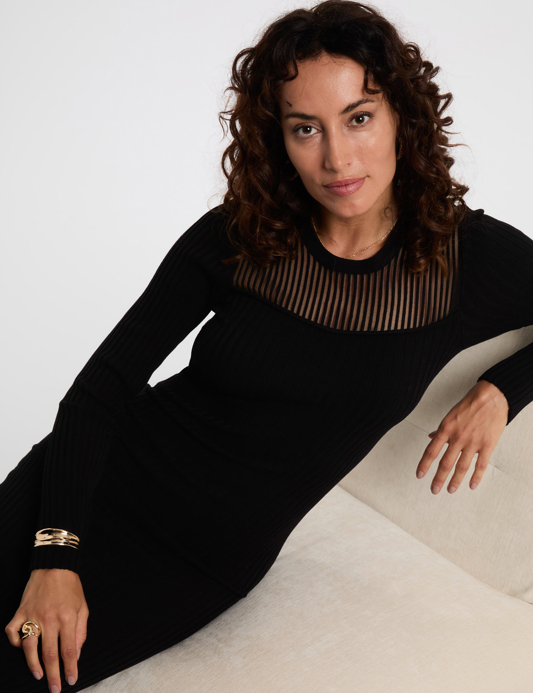 long openwork dress black women Long openwork dress black women