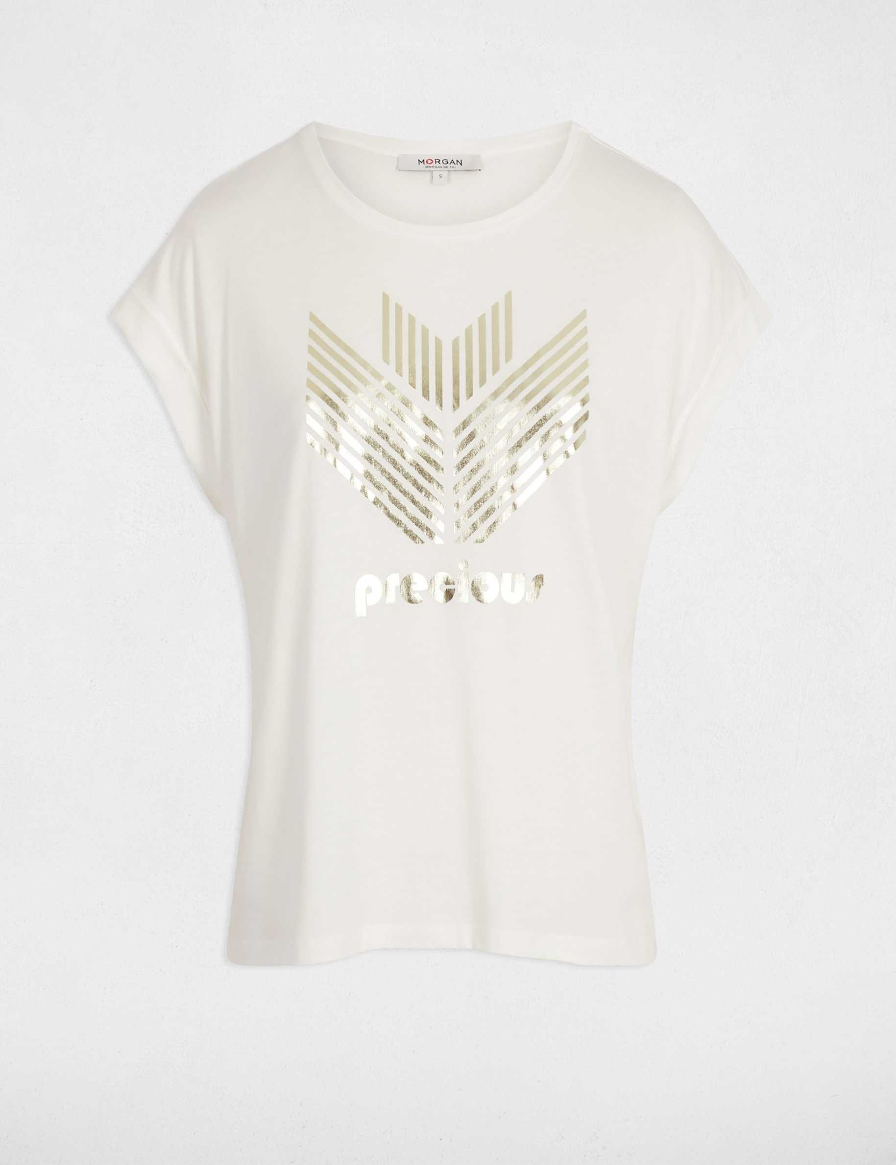 Straight t-shirt with lettering white women