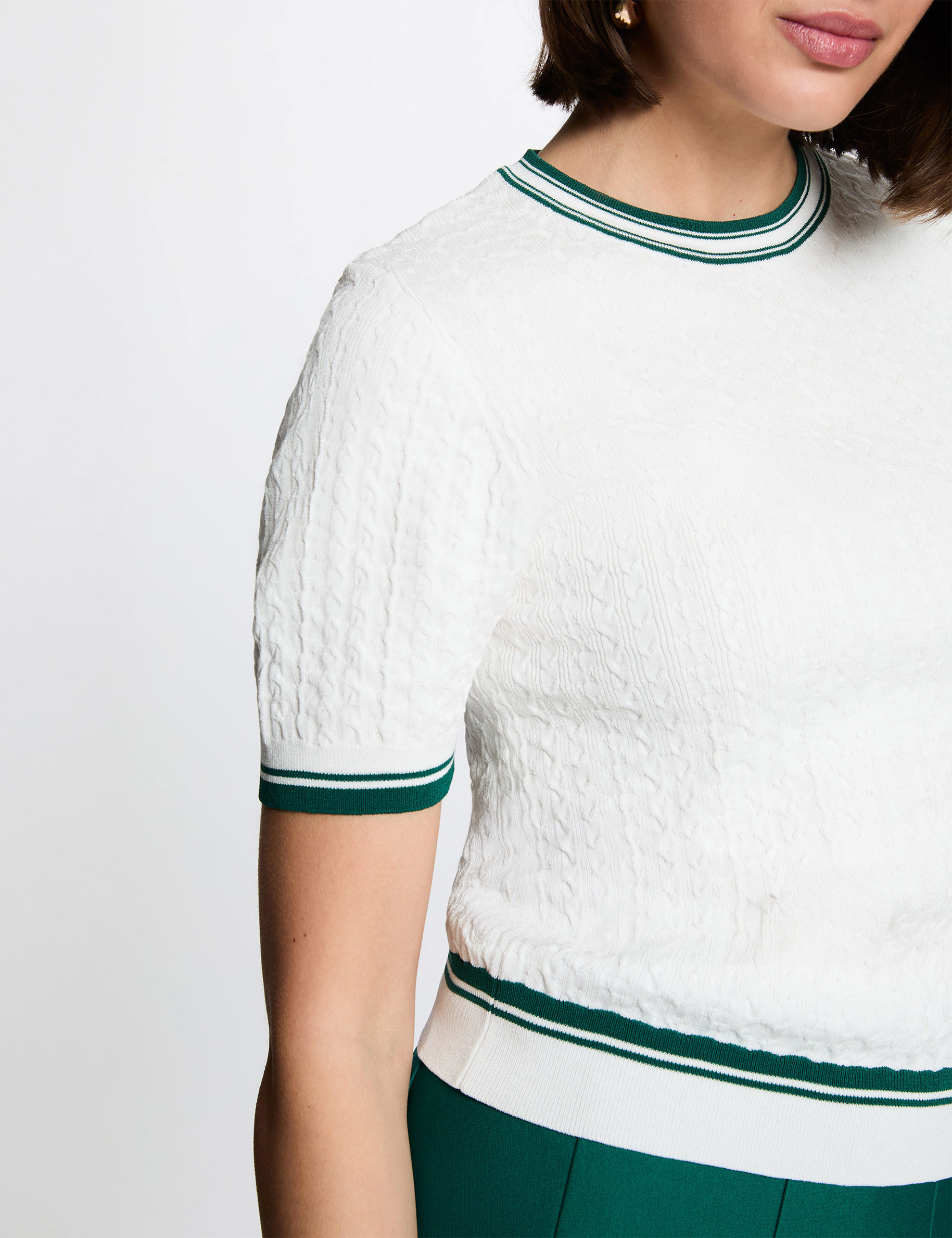 Lightweight short-sleeve sweater green women