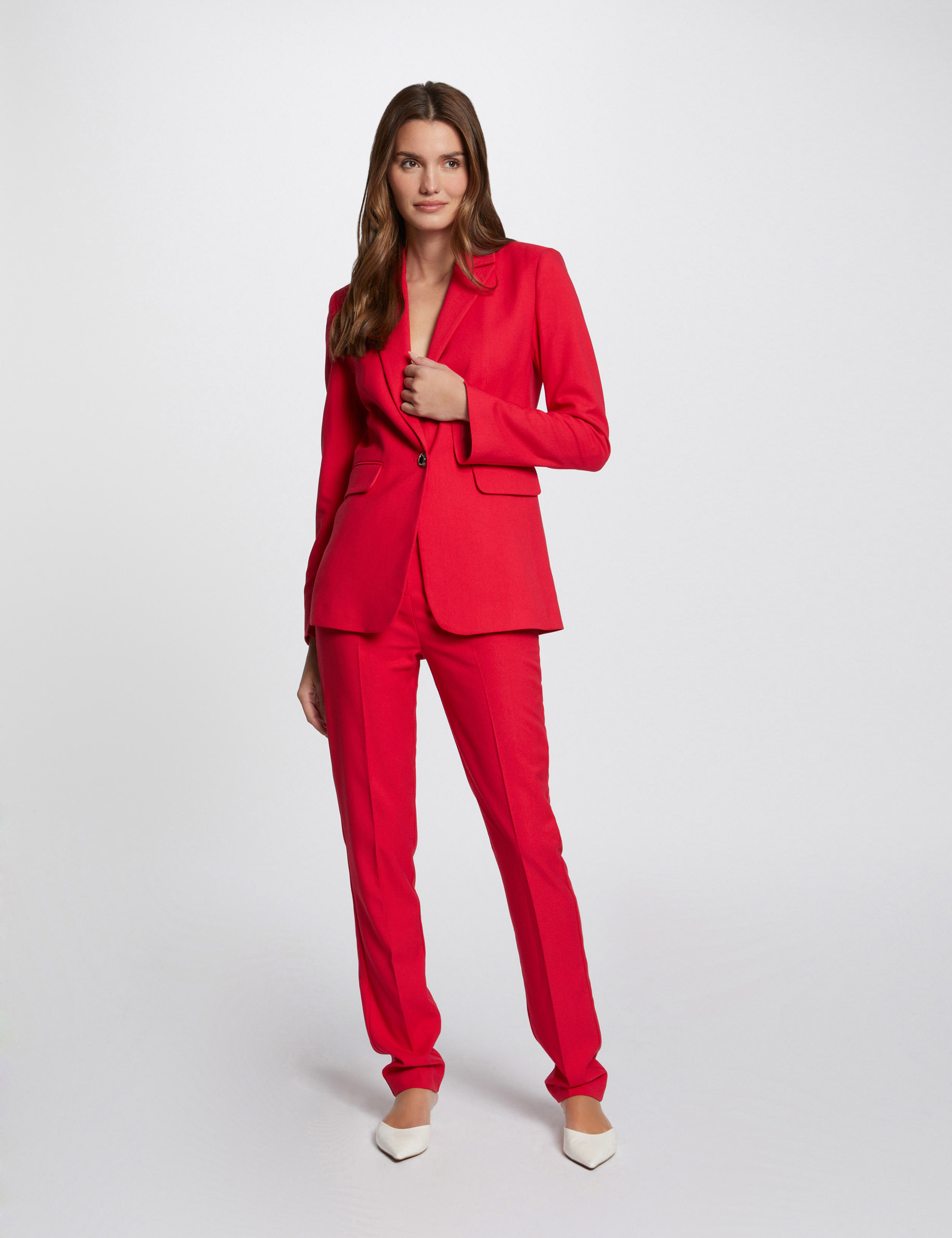 Fitted trousers with darts medium red ladies'