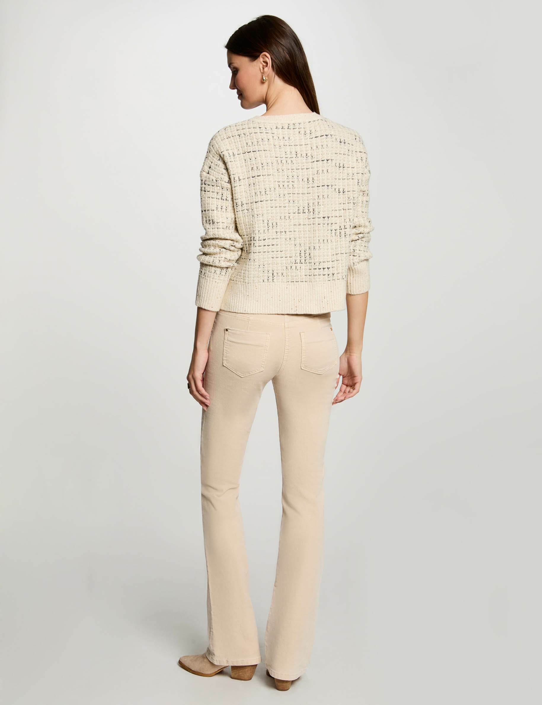 jumper round neck sequins ecru women Jumper round neck sequins ecru women