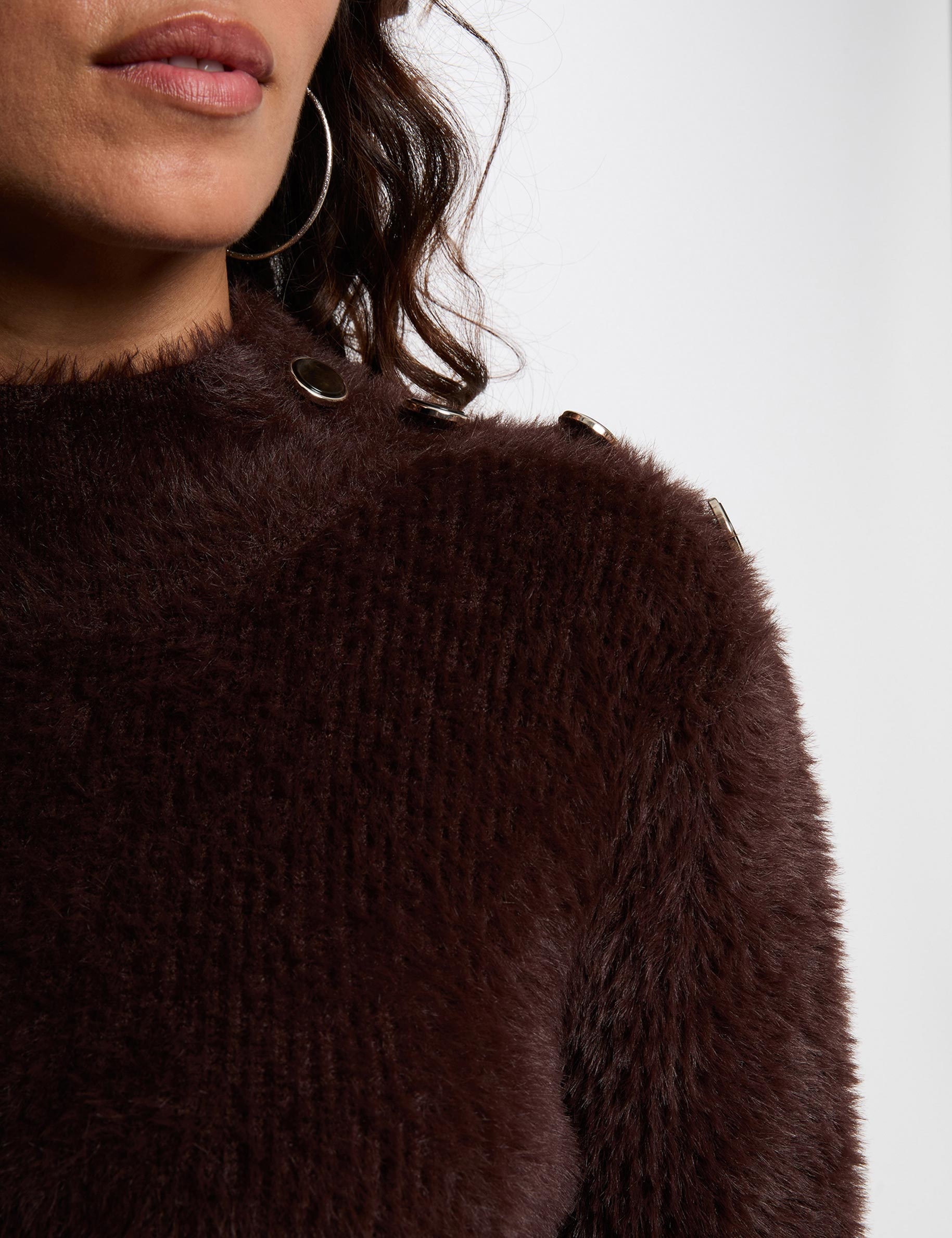 fitted cropped sweater dark brown women Fitted cropped sweater dark brown women