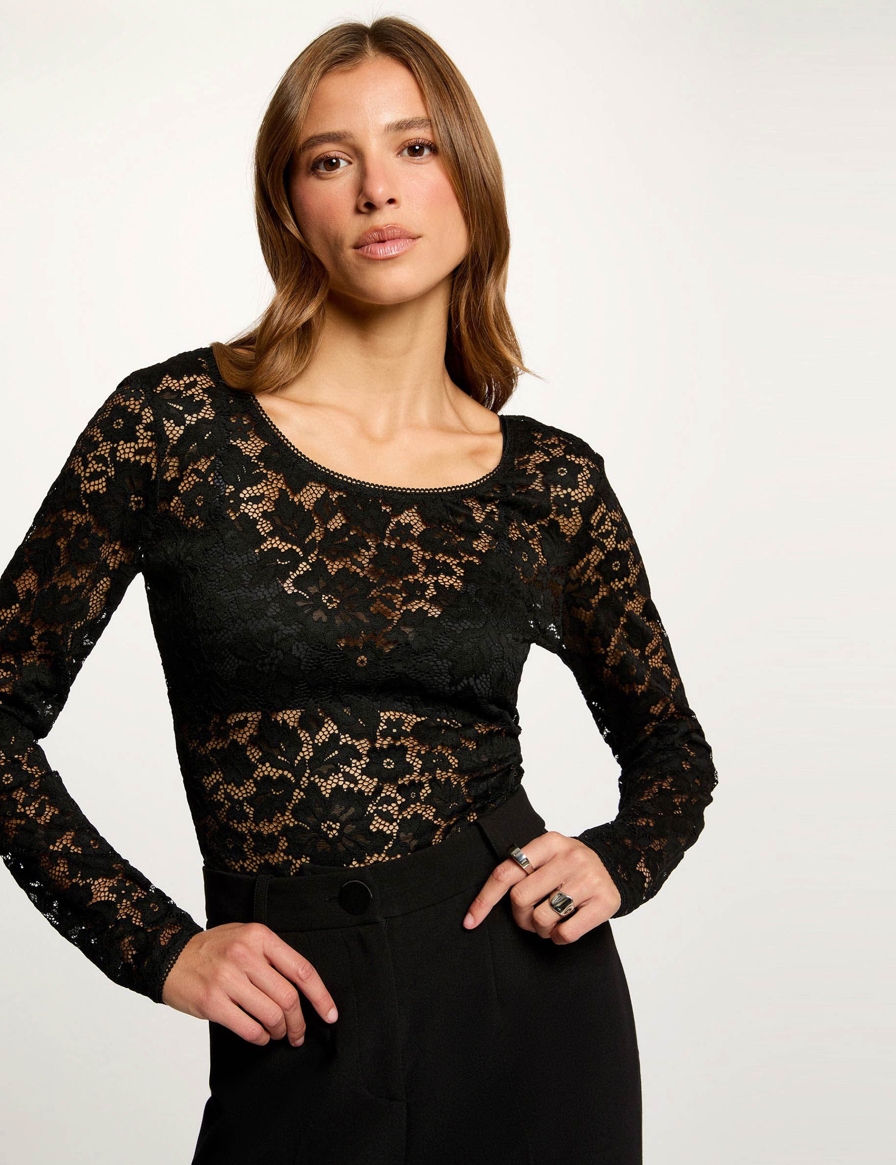 body dentelle decollete noir femme black women