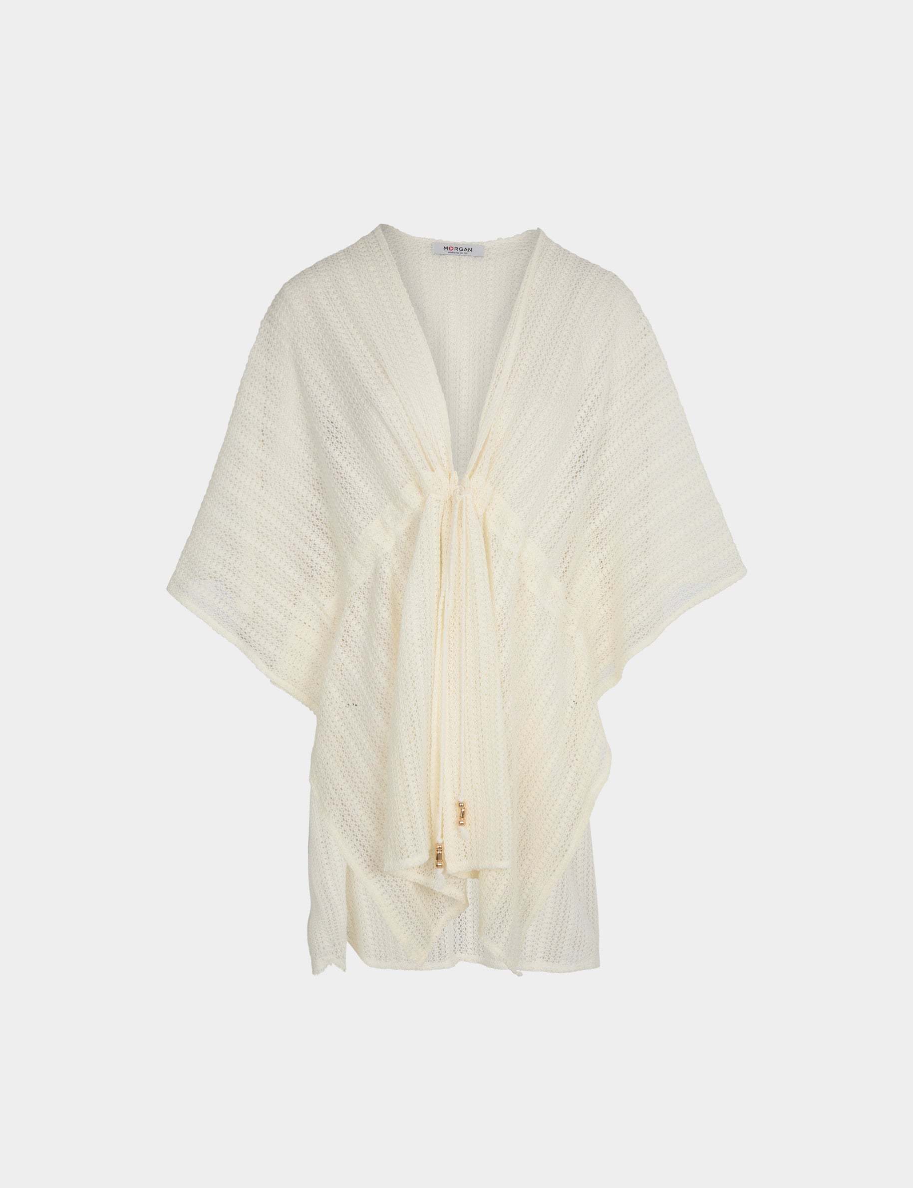 V-neck poncho white women