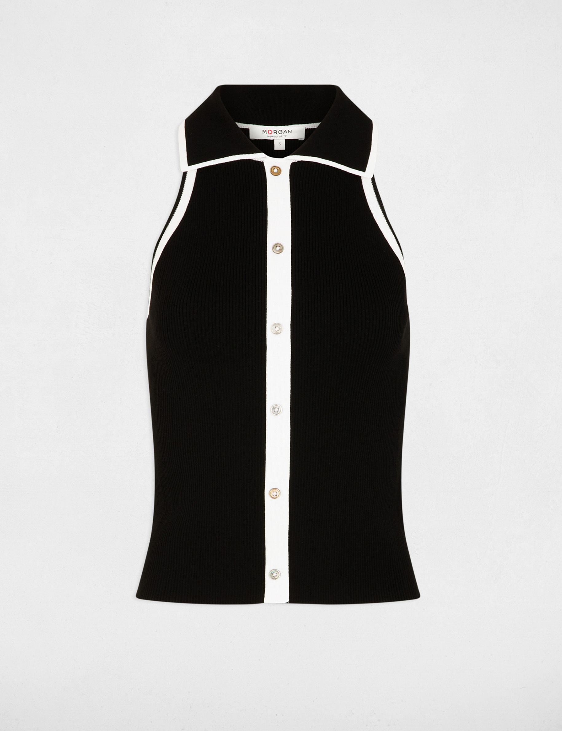 Fitted sweater with turned-down collar black women