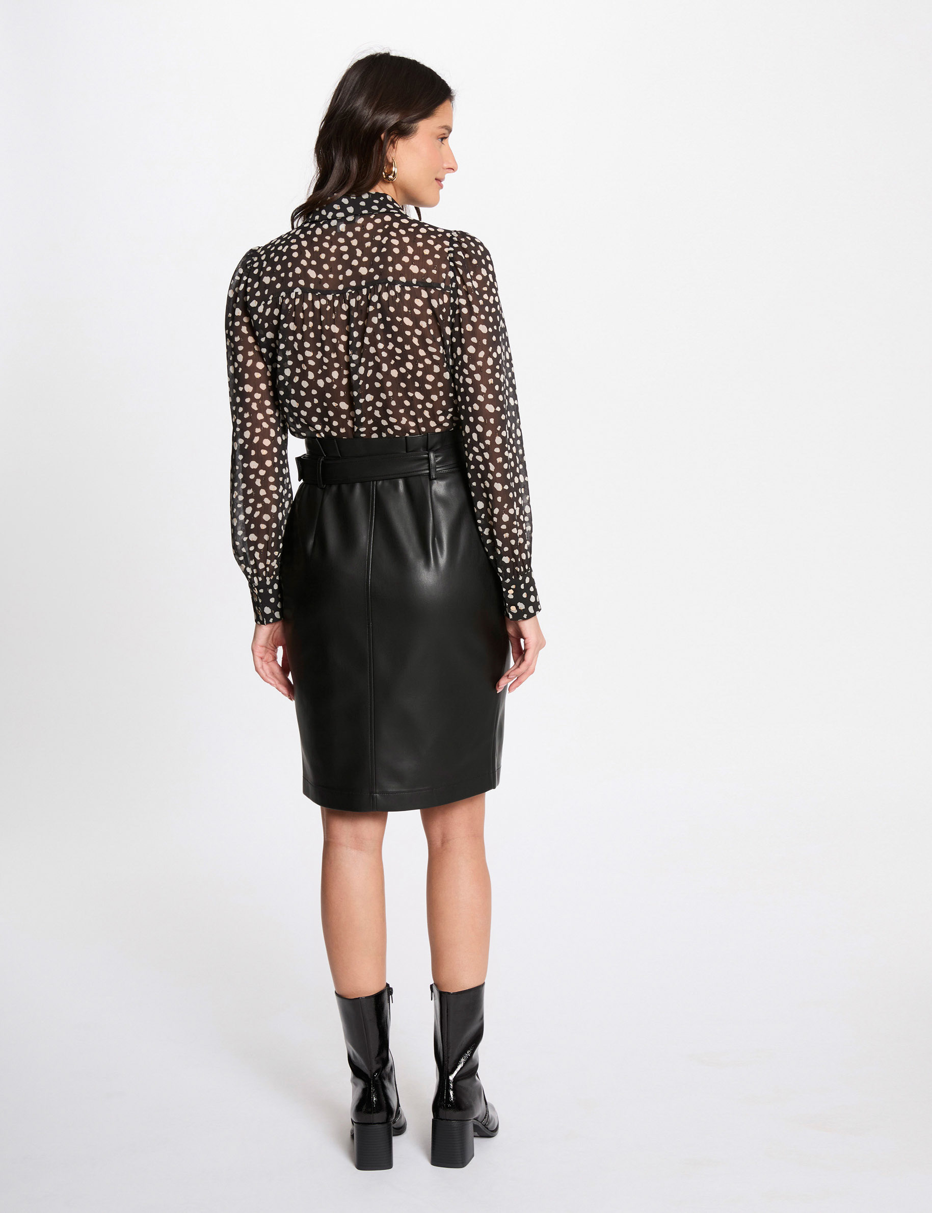 faux leather pencil skirt black women Faux leather pencil skirt black women