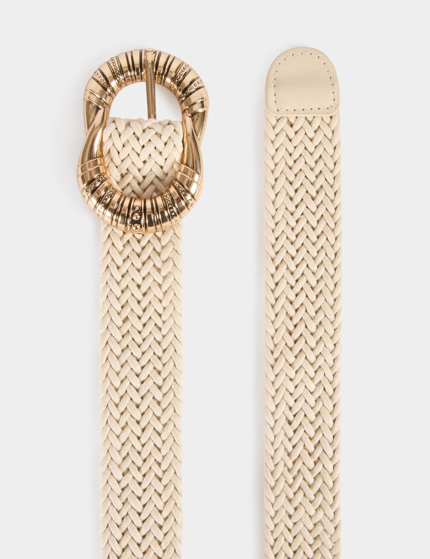 Wide braided belt white women