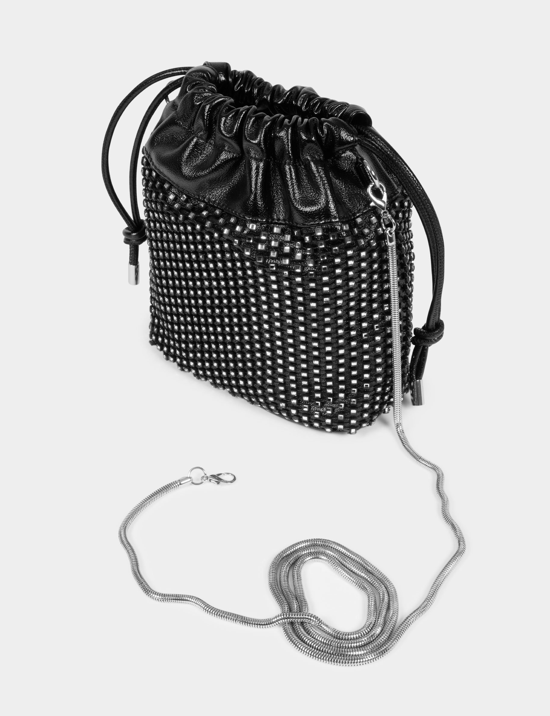 Sparkly bucket bag black women