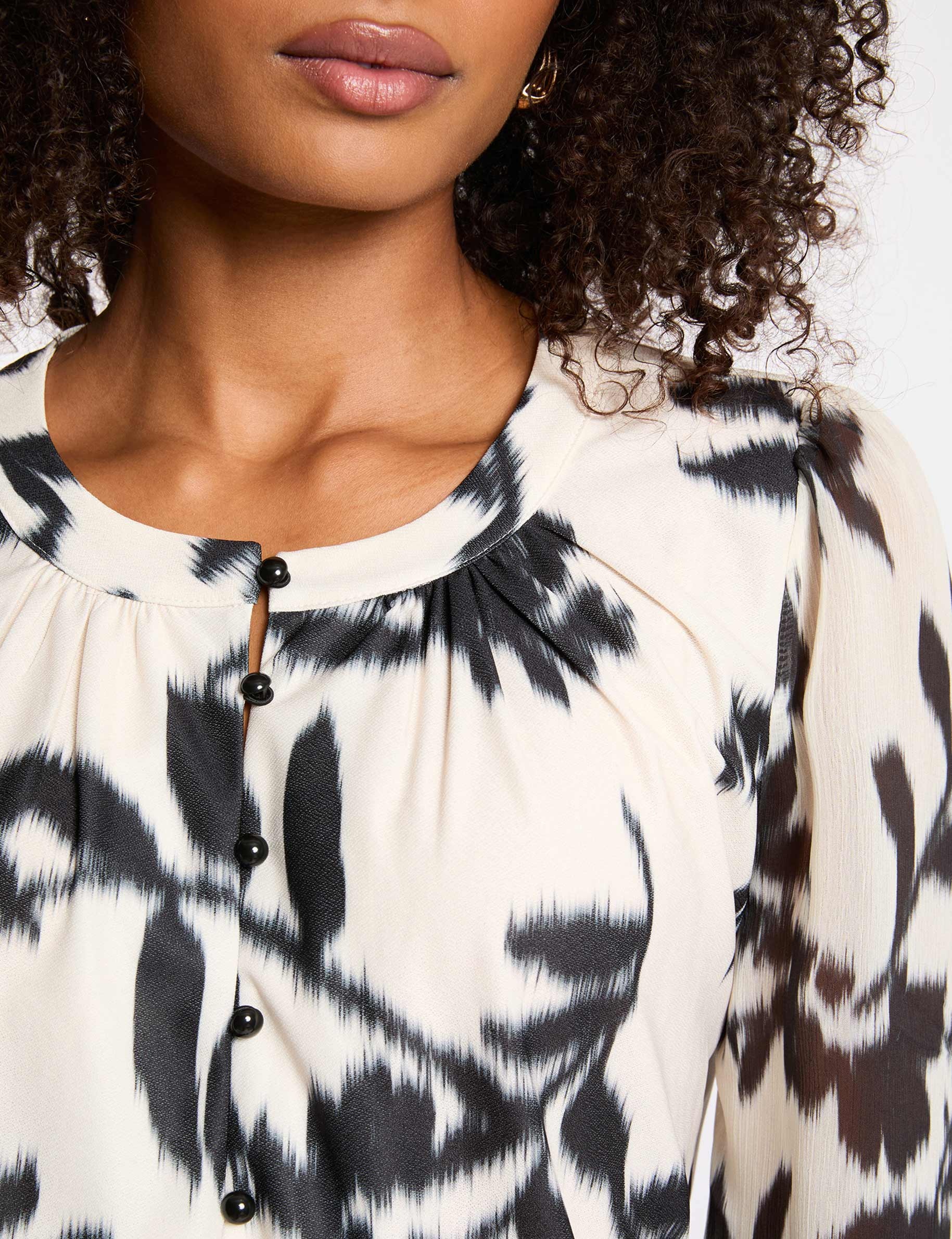 long sleeve voile t shirt white women Long-sleeve voile t-shirt white women