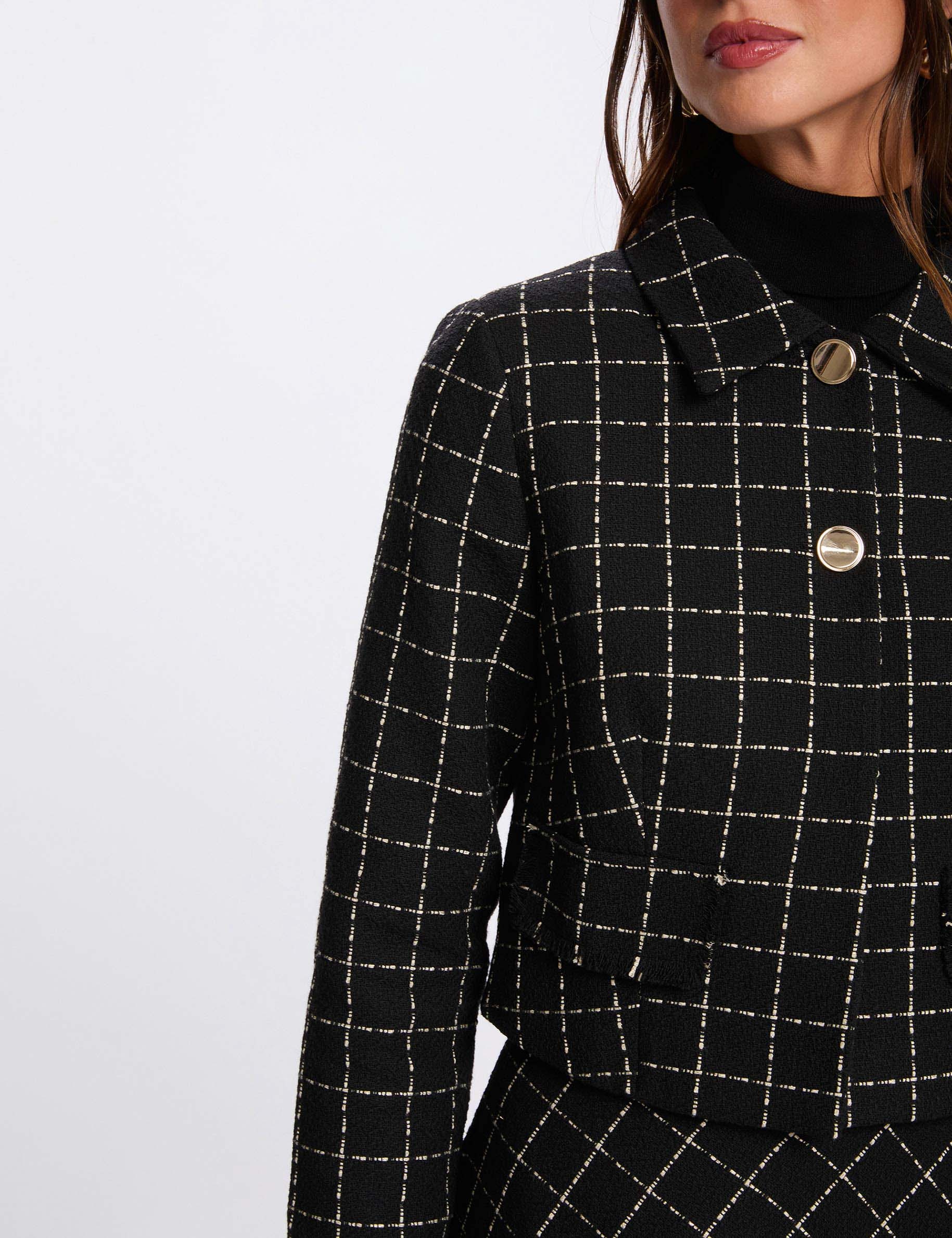 Fitted cropped jacket black women