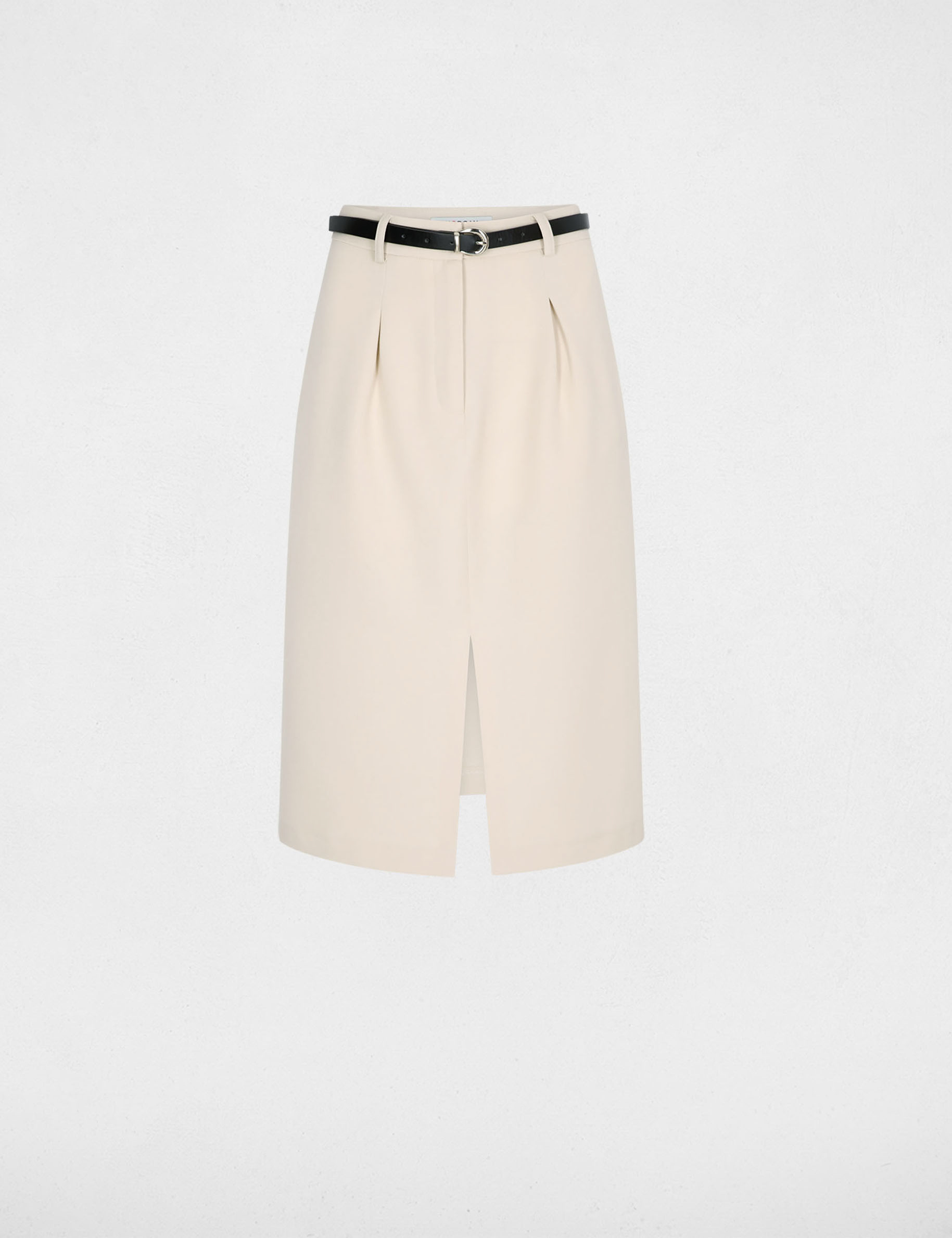 High-waisted pencil skirt beige women