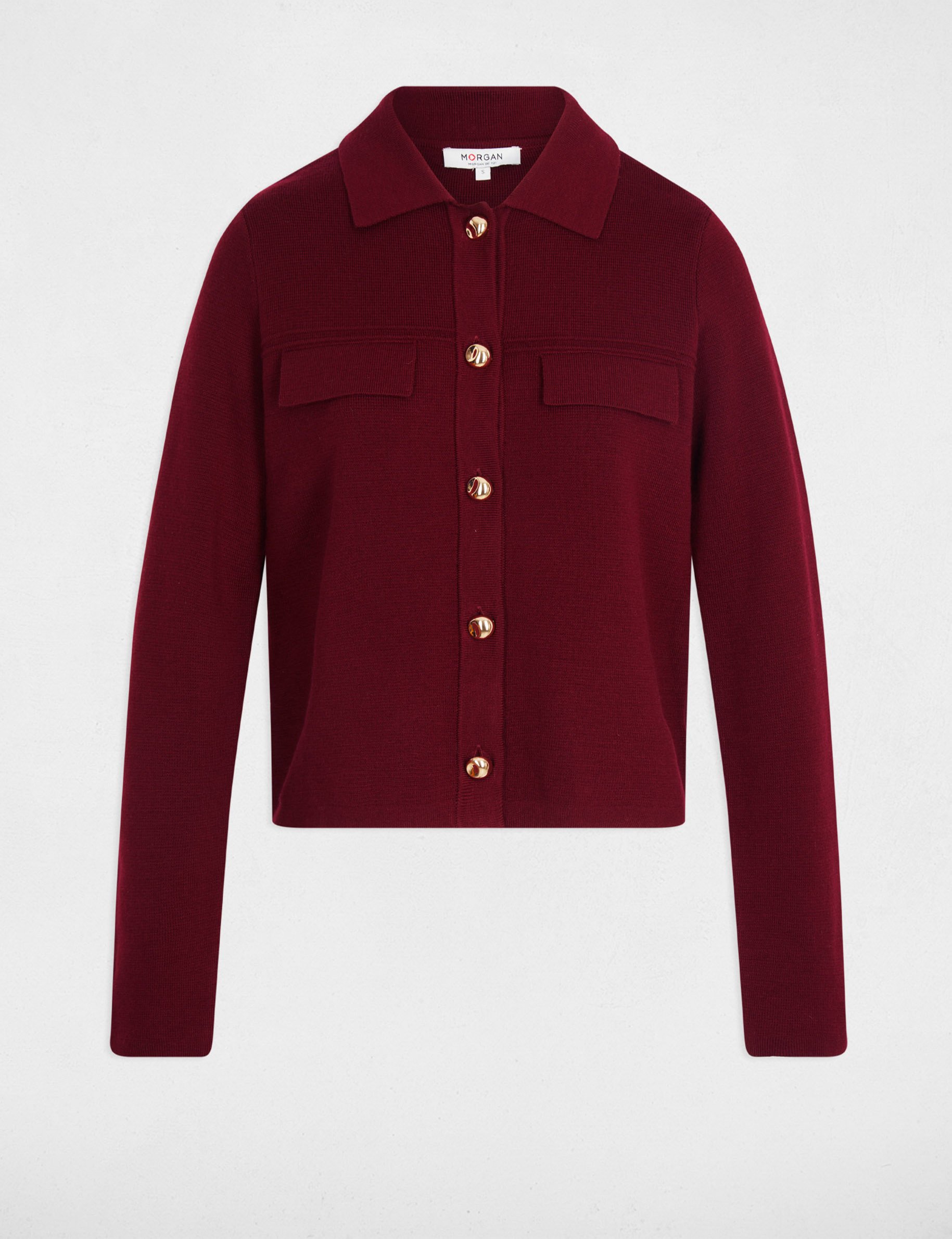 Long-sleeved cardigan burgundy women