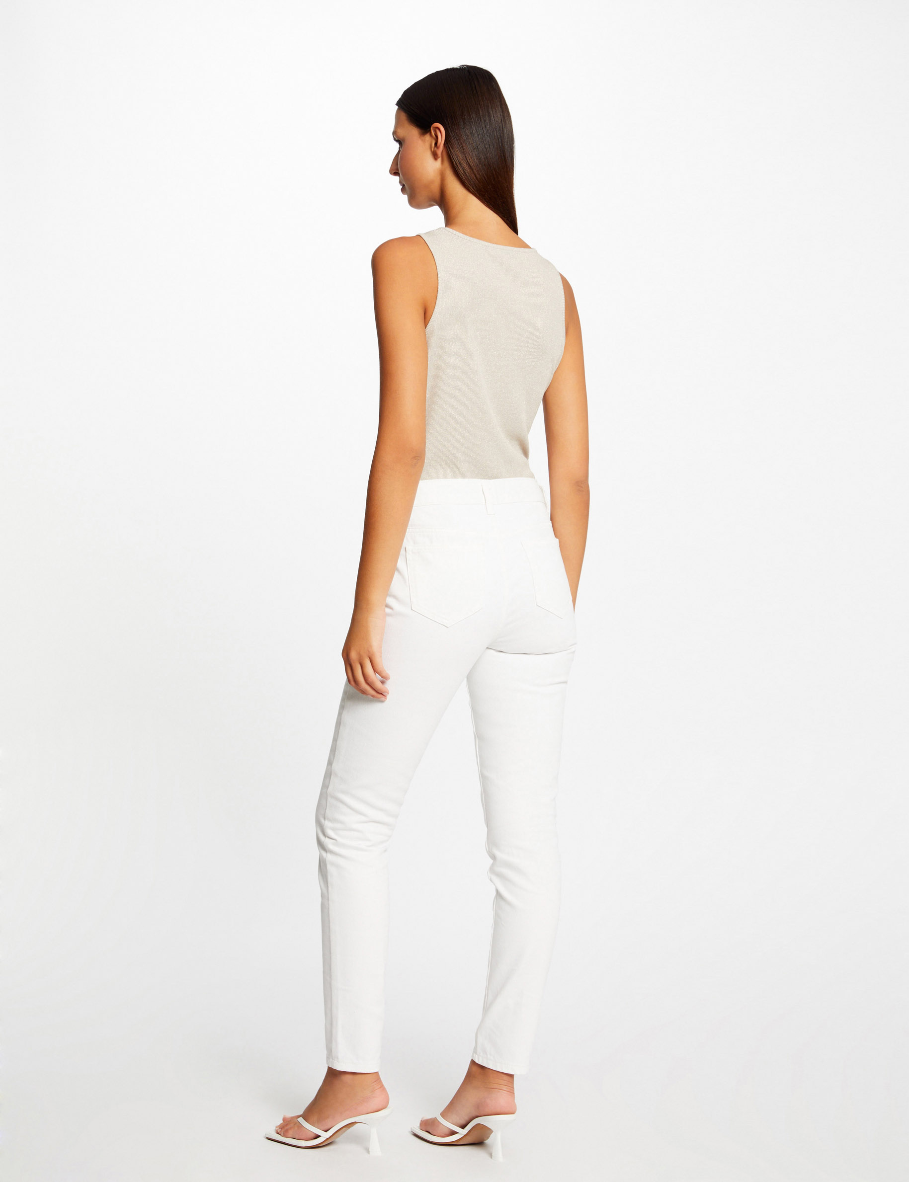 Vest top with opening on shoulder ivory ladies'