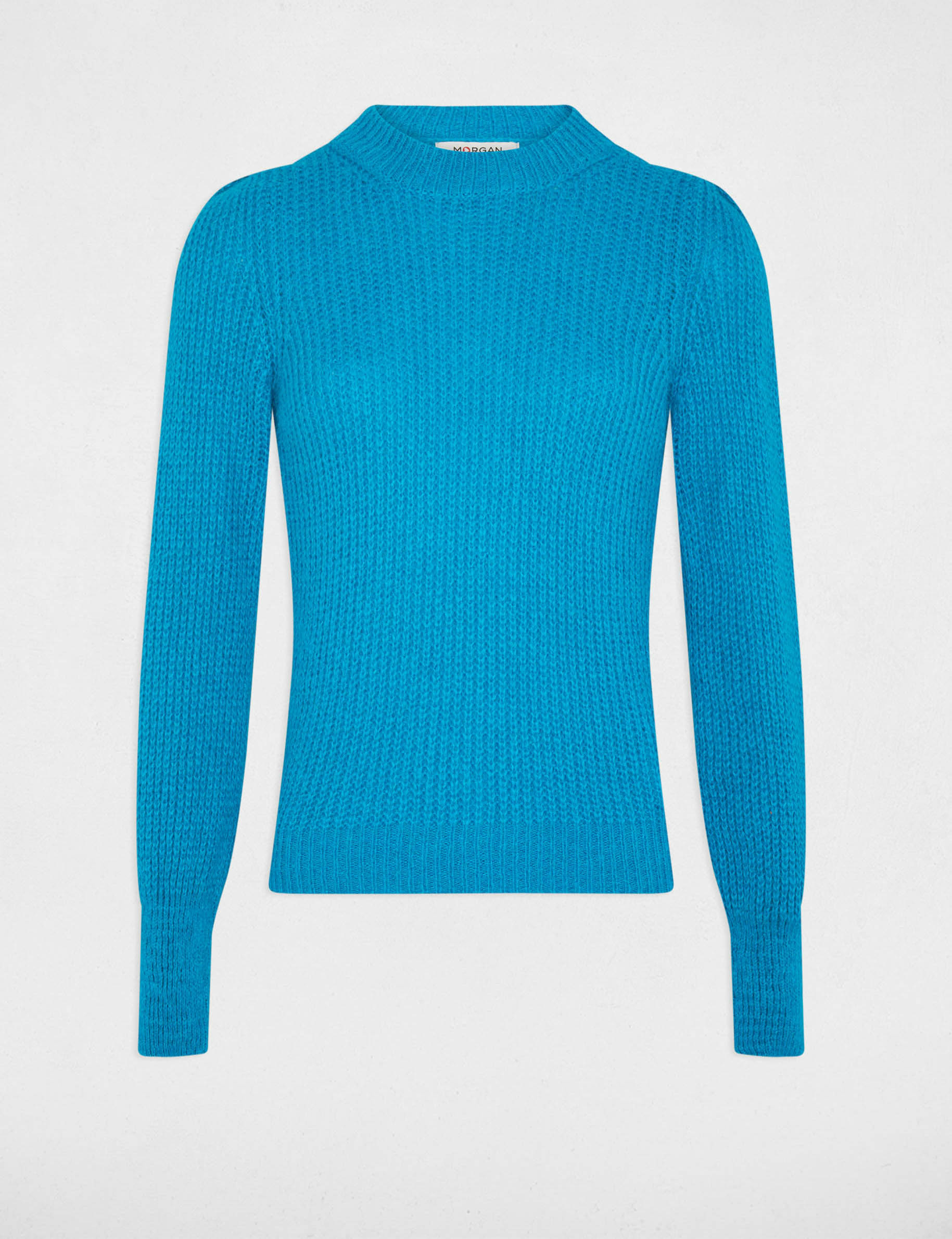 long sleeved jumper with high collar blue women Long-sleeved jumper with high collar blue women