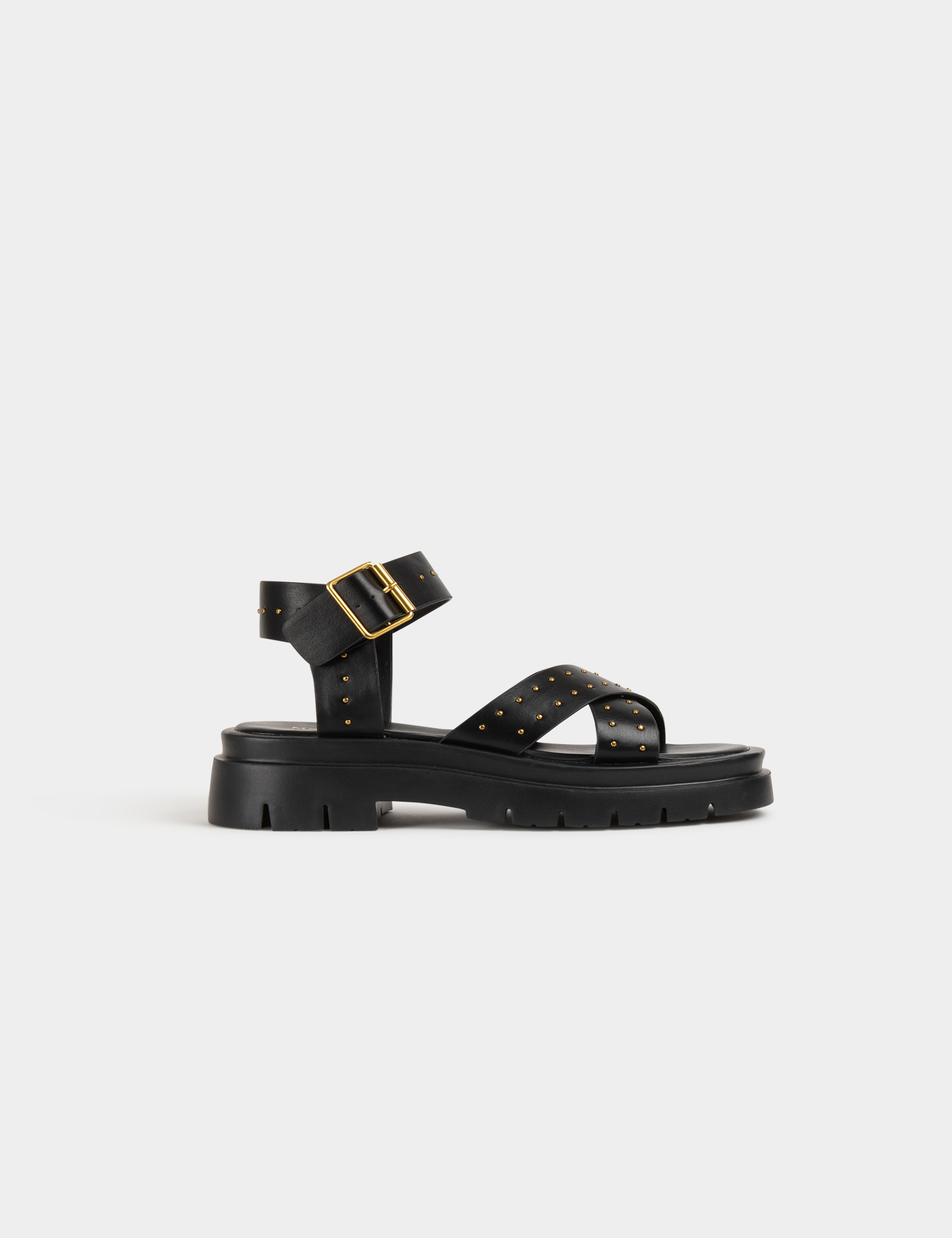 Sandals with studs black women Morgan