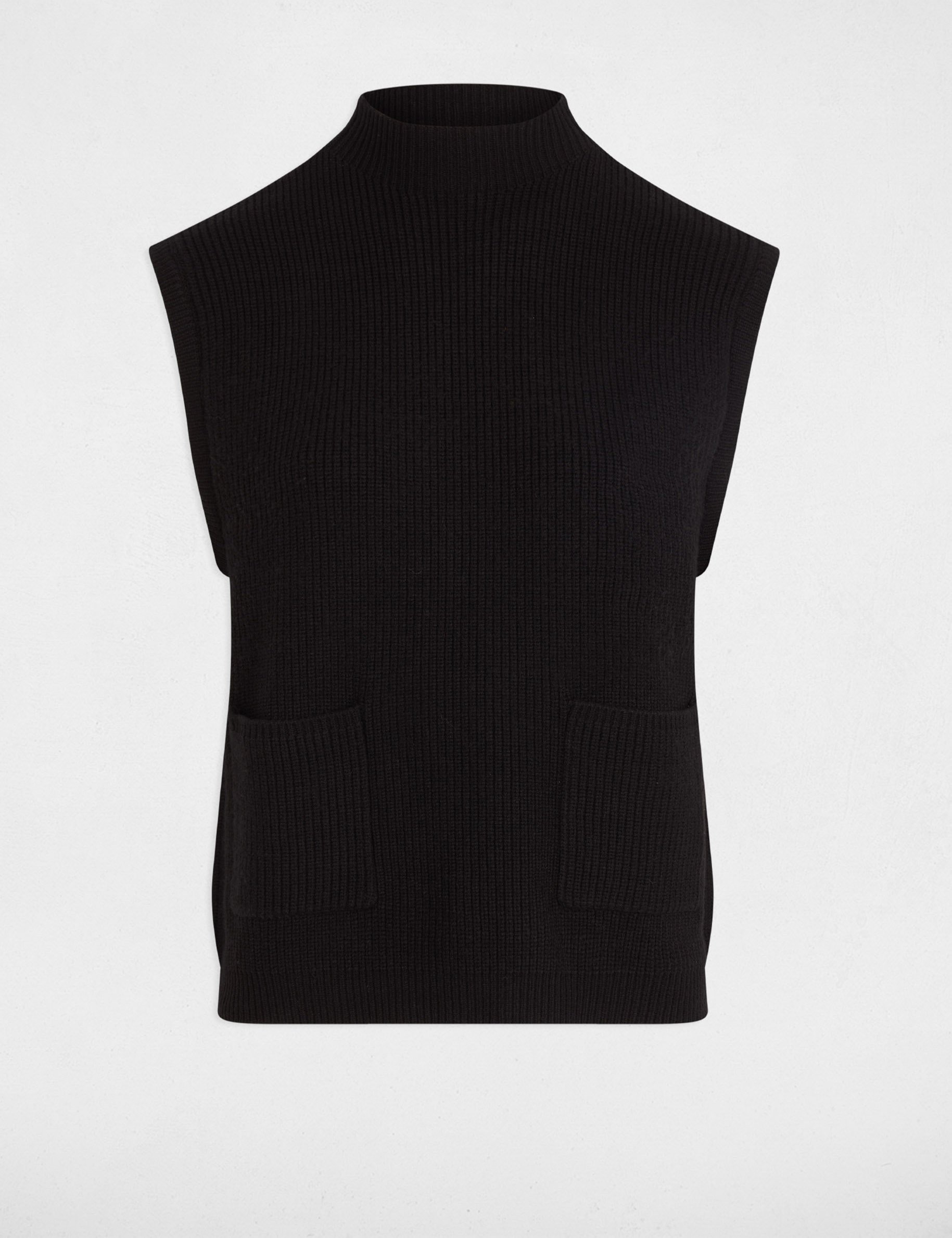 pull court sans manches noir femme Pull court sans manches noir femme