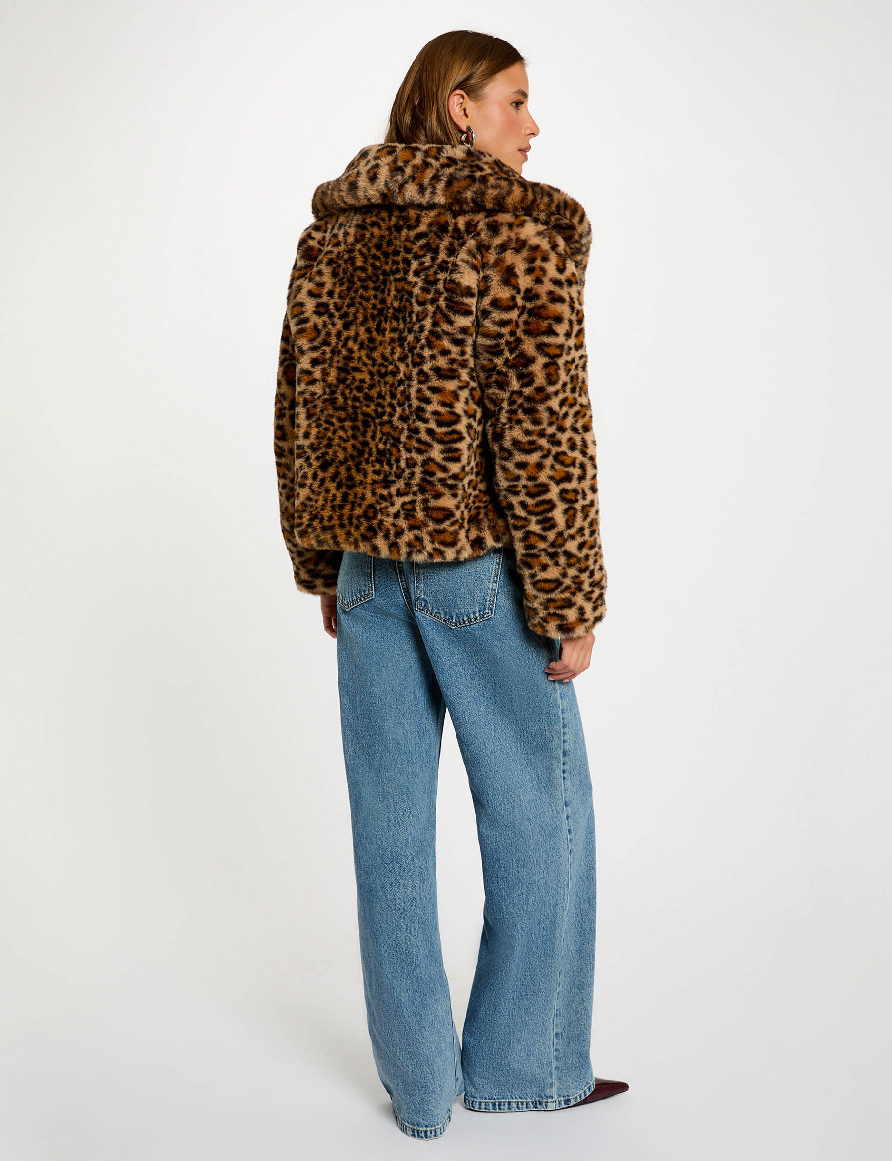 Faux fur coat multicolor women