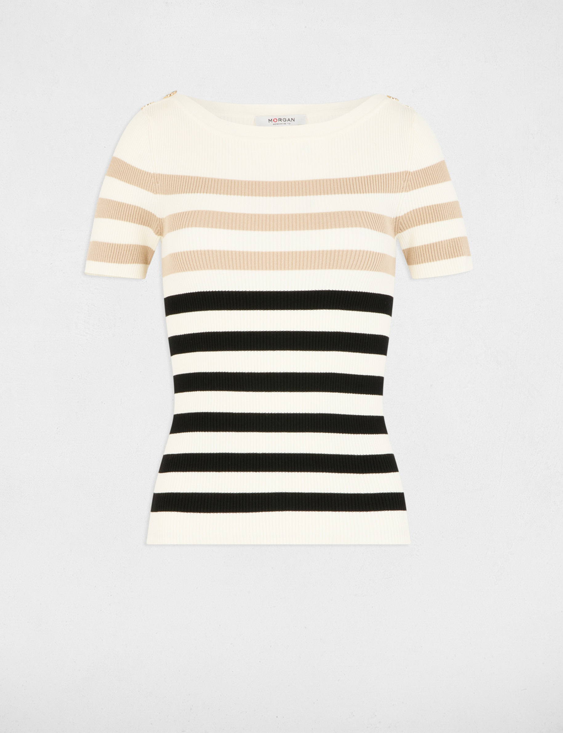 striped jumper short sleeves ivory women Striped jumper short-sleeves ivory women