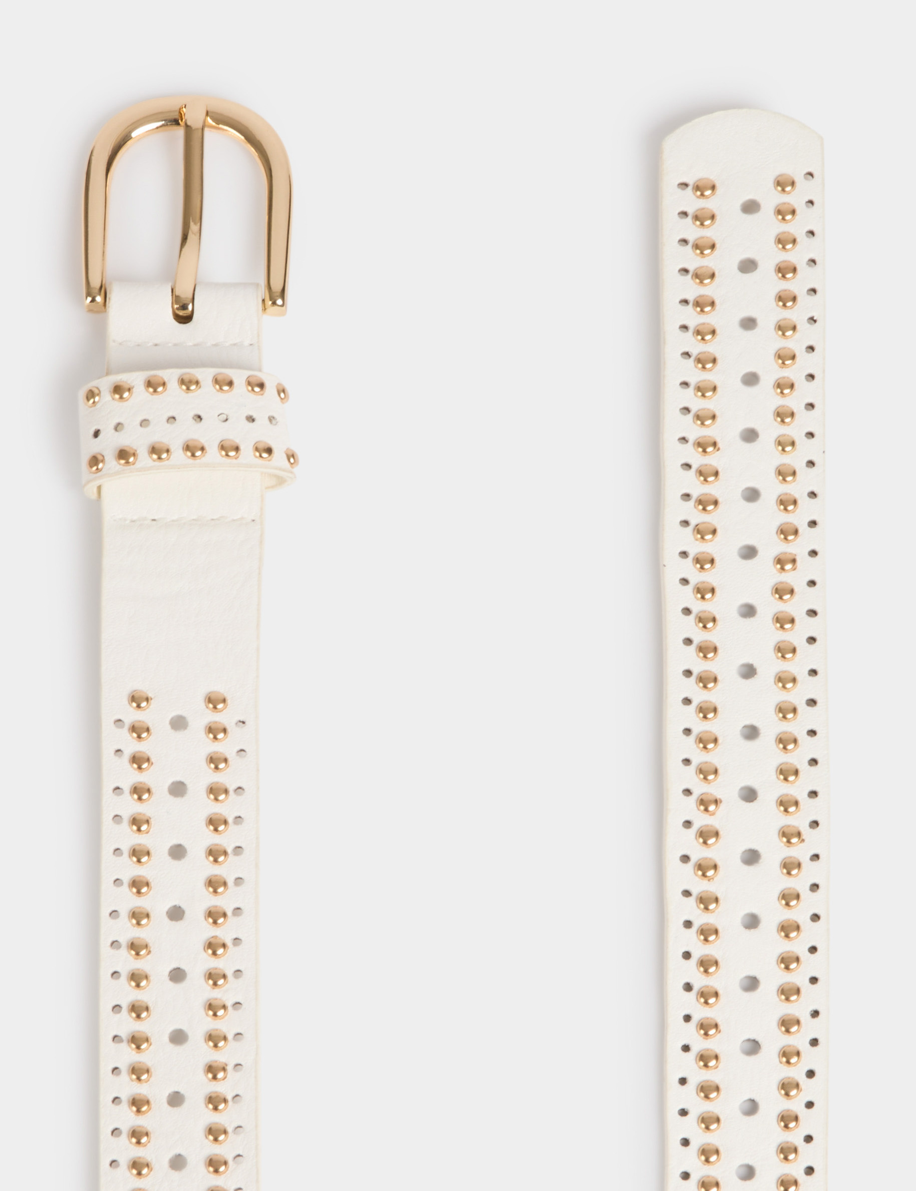 belt with studs and perforations white women Belt with studs and perforations white women
