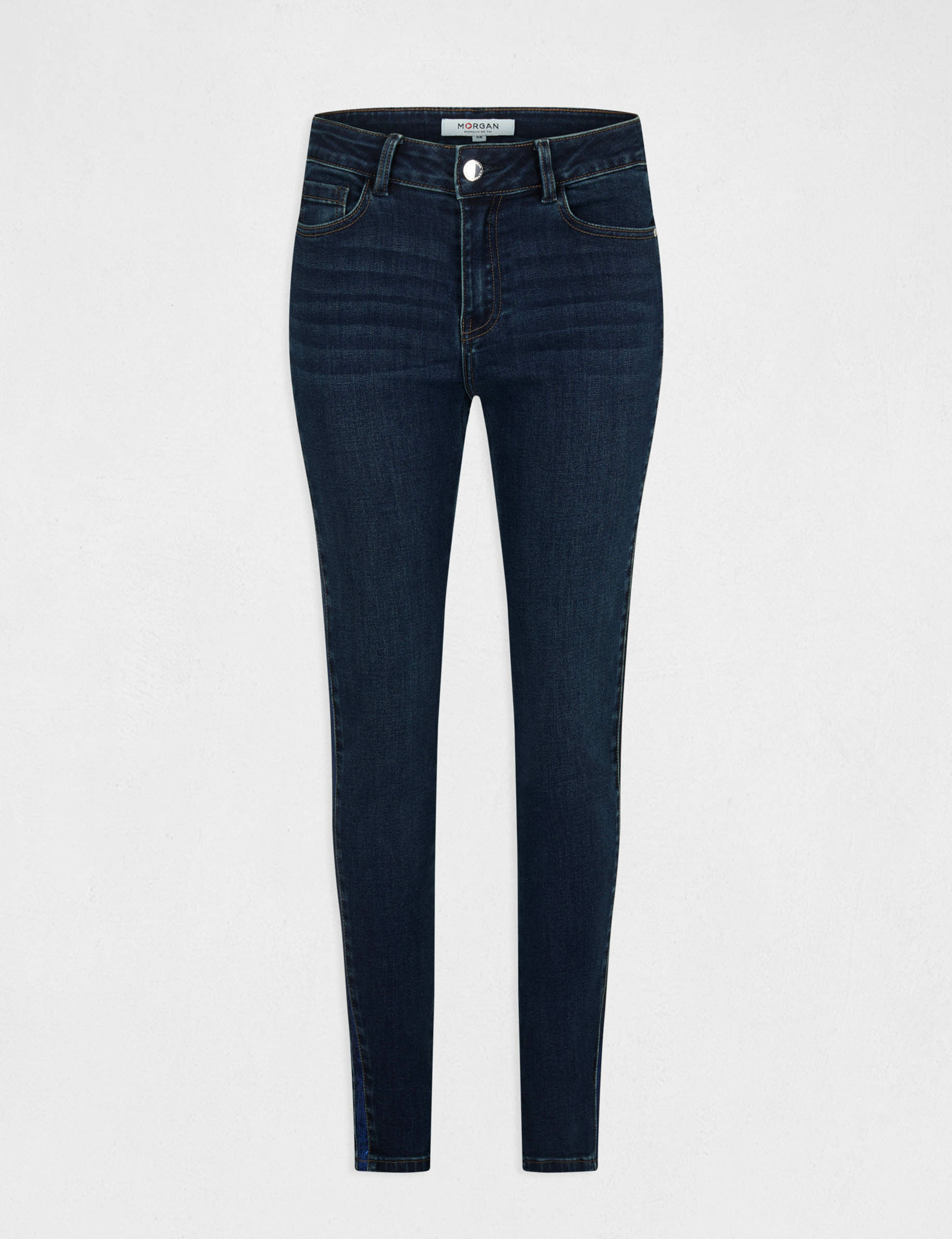 Slim jeans with sequins strips stone denim ladies'