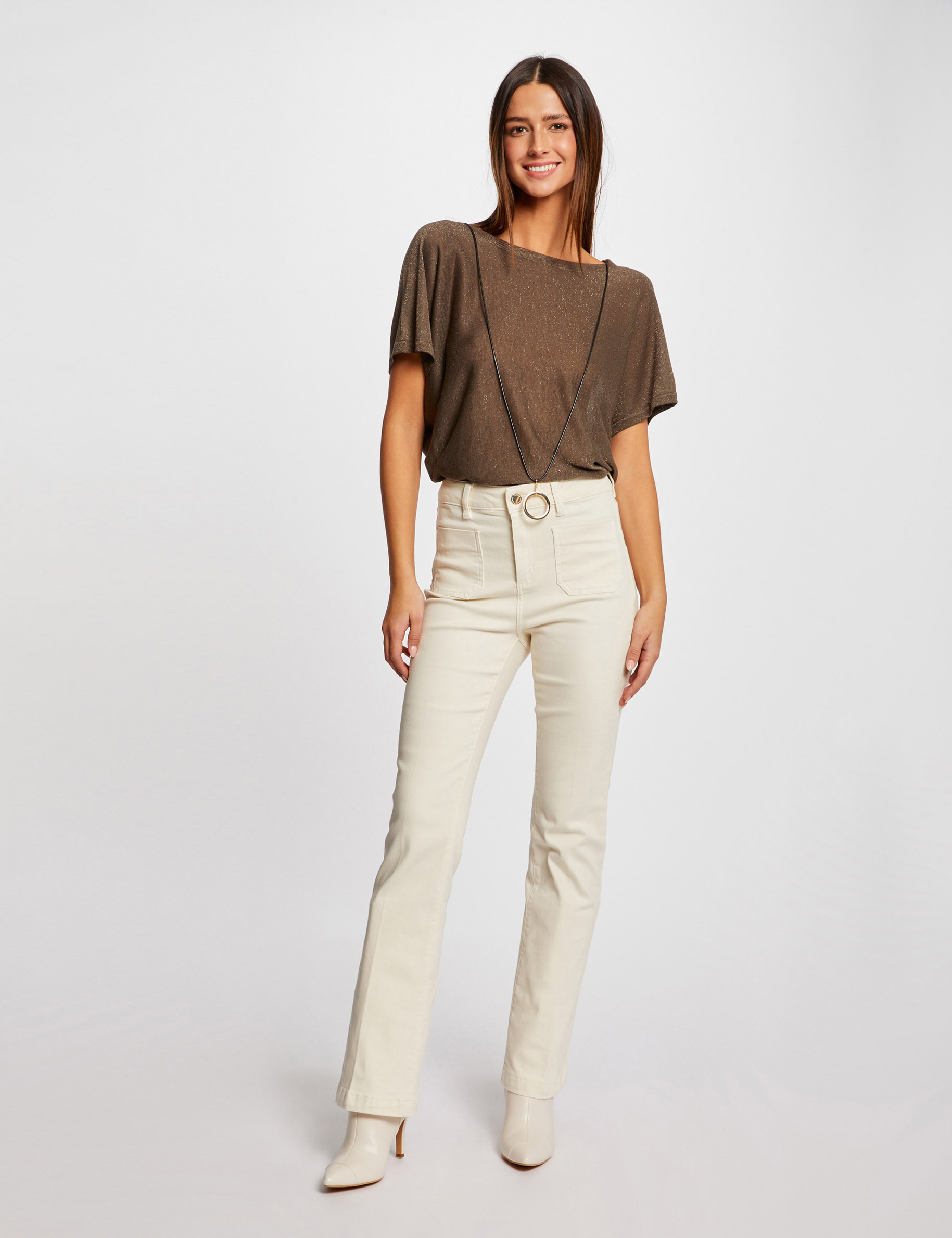 Short-sleeved jumper jewelled detail ladies' Short-sleeved jumper jewelled detail ladies'