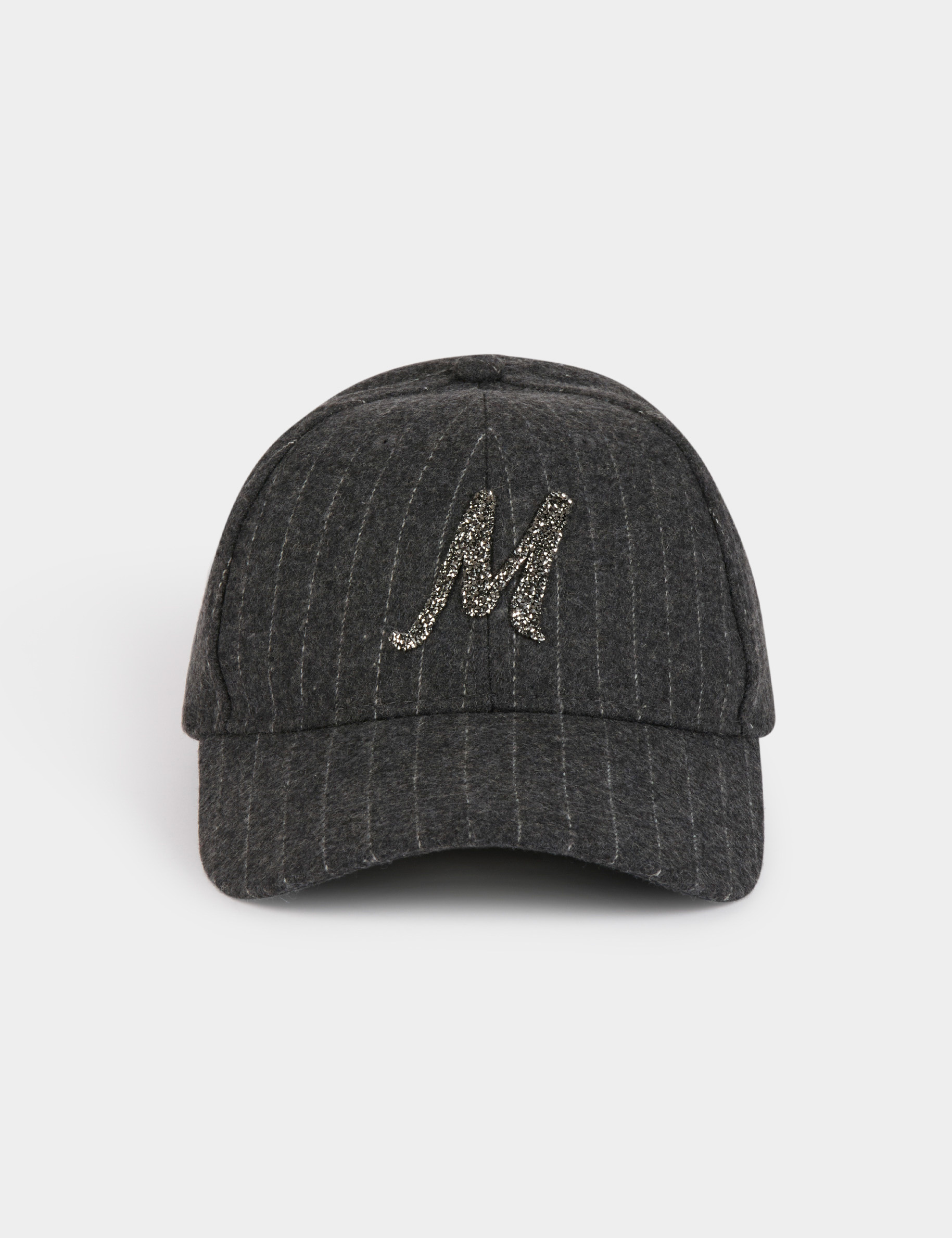 striped cap m rhinestones mid grey women Striped cap M rhinestones mid-grey women