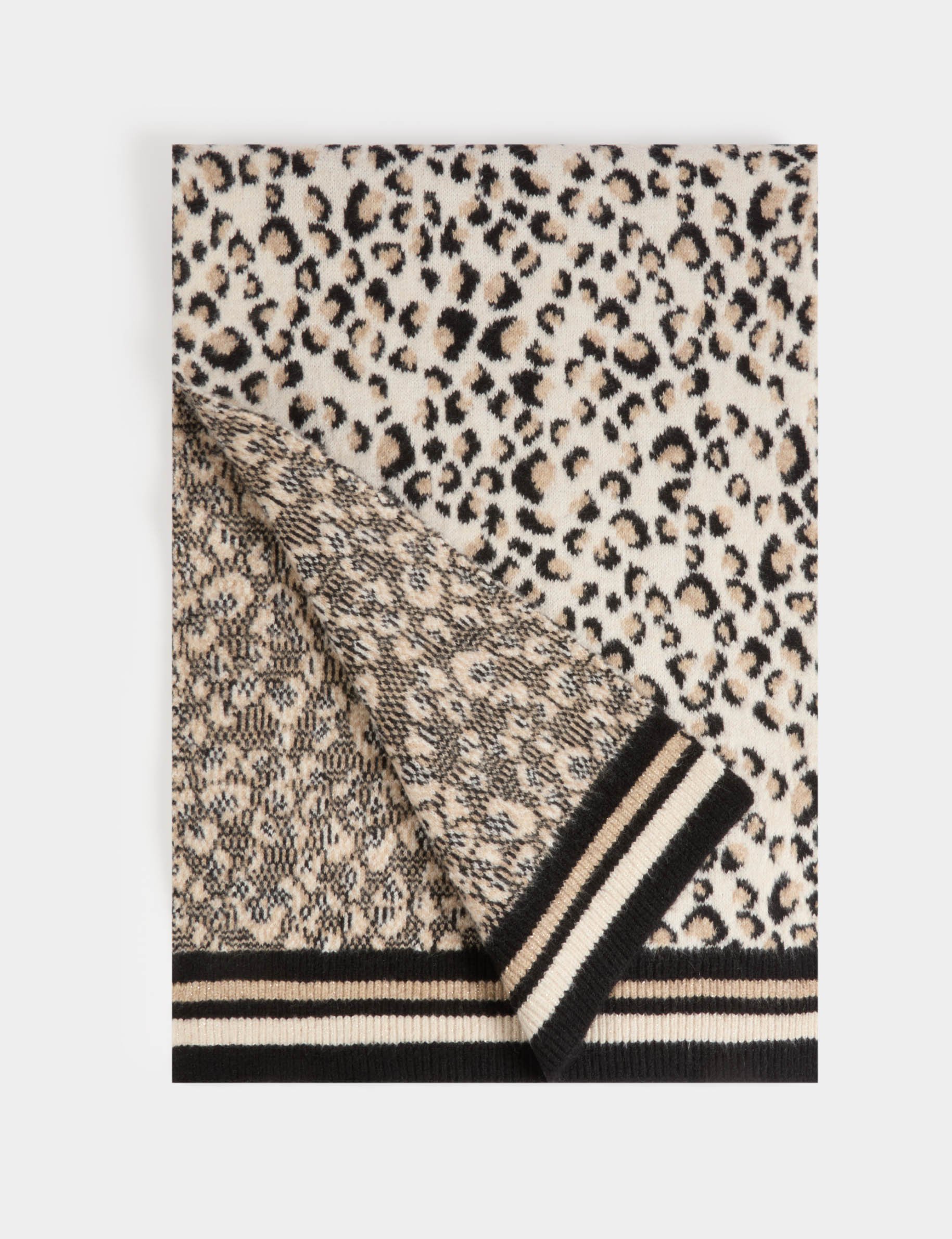 scarf with leopard print multicolor women Scarf with leopard print multicolor women