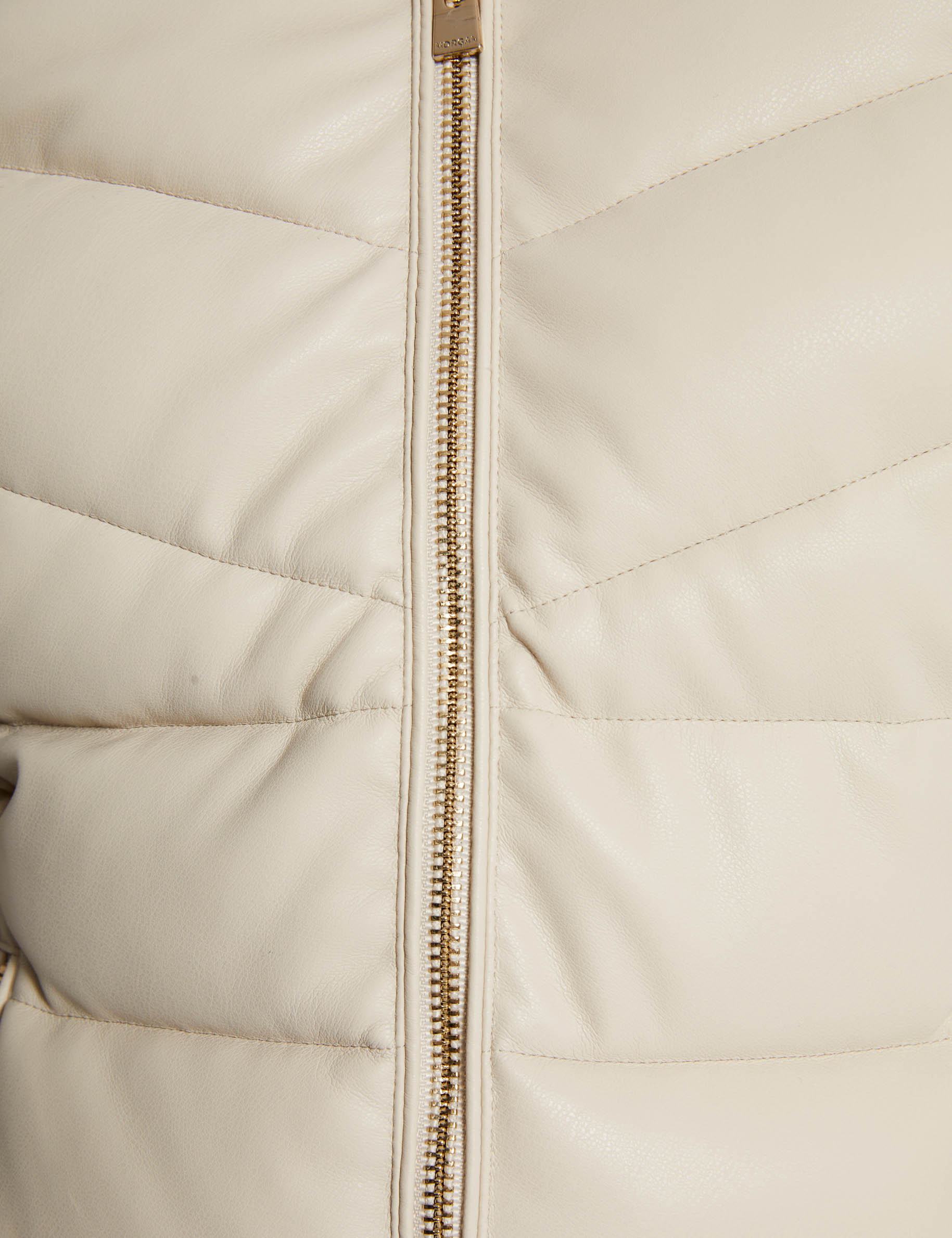 faux leather padded jacket ivory women null