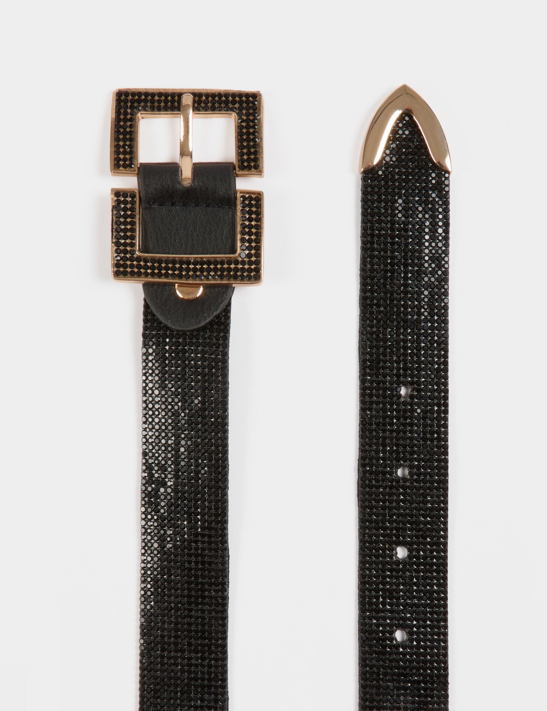 Belt with rhinestones black women