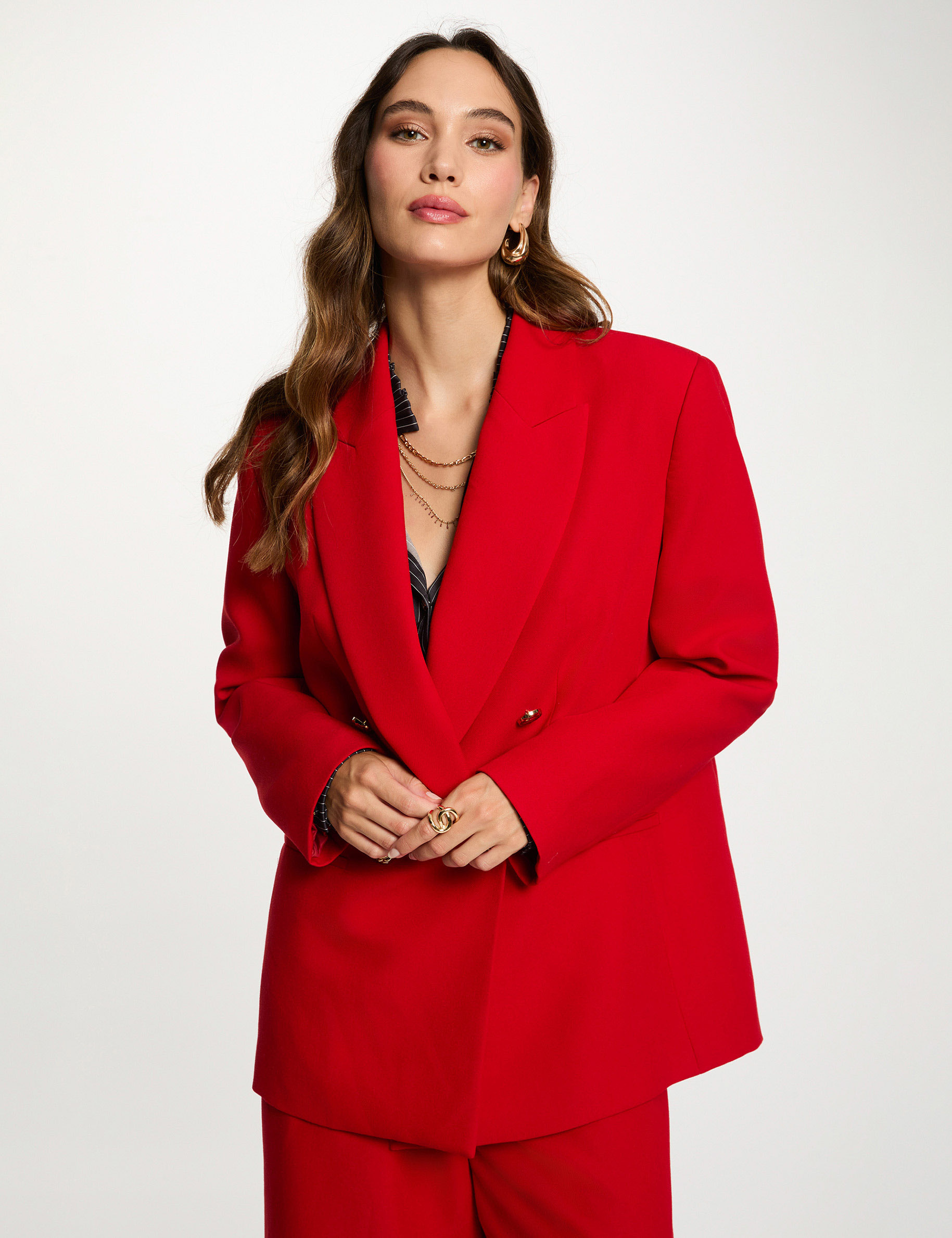 Oversized jacket red women