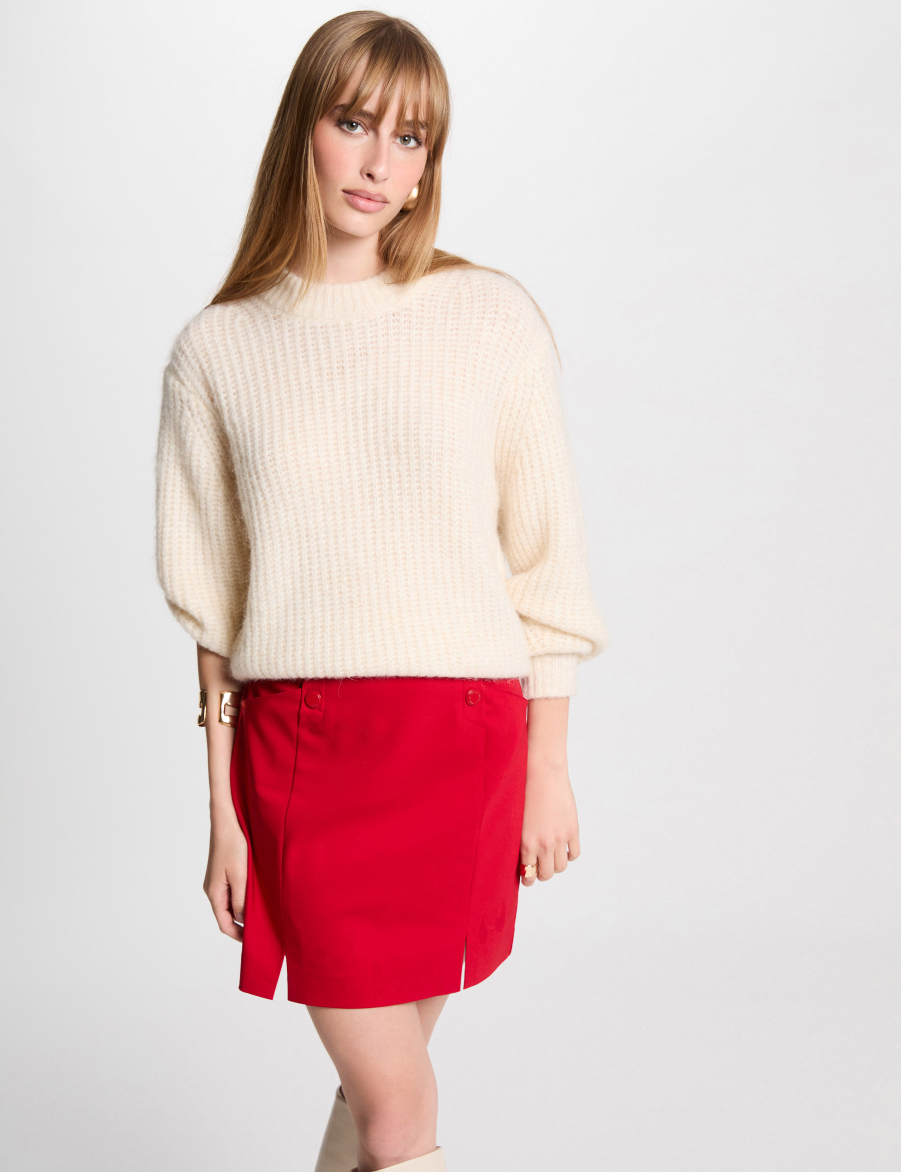mini skirt with buttons red women Mini skirt with buttons red women