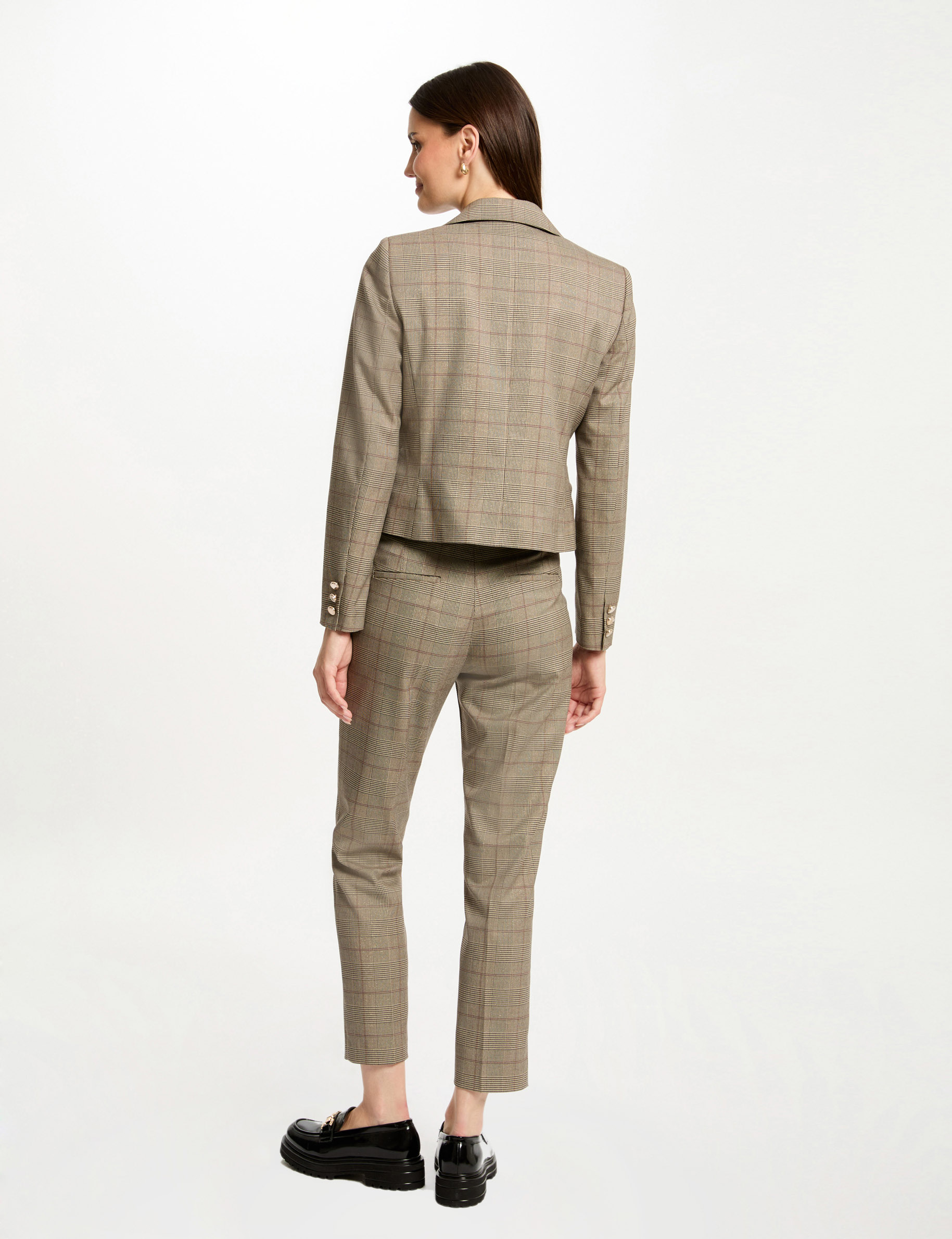 checked waisted blazer multicolored women Checked waisted blazer multicolored women