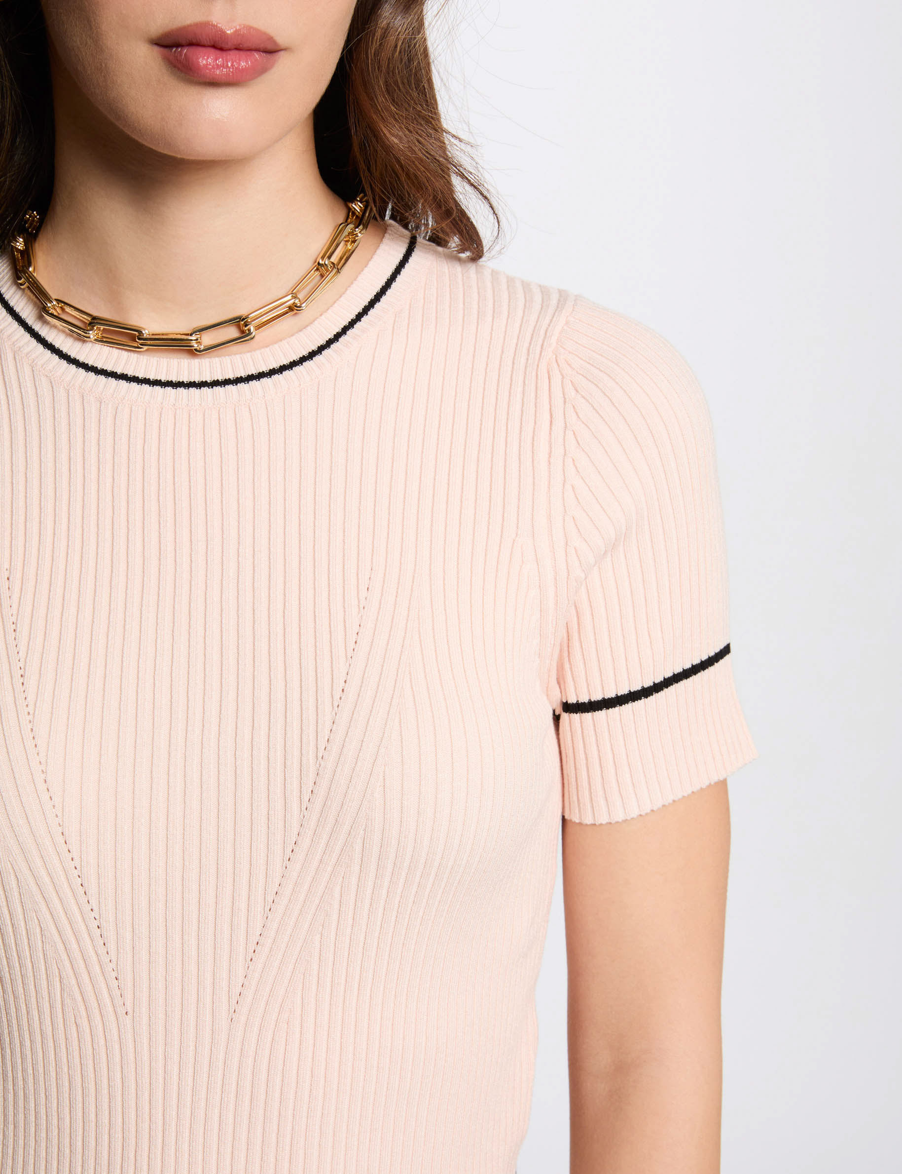 short sleeved jumper light pink women Short-sleeved jumper light pink women
