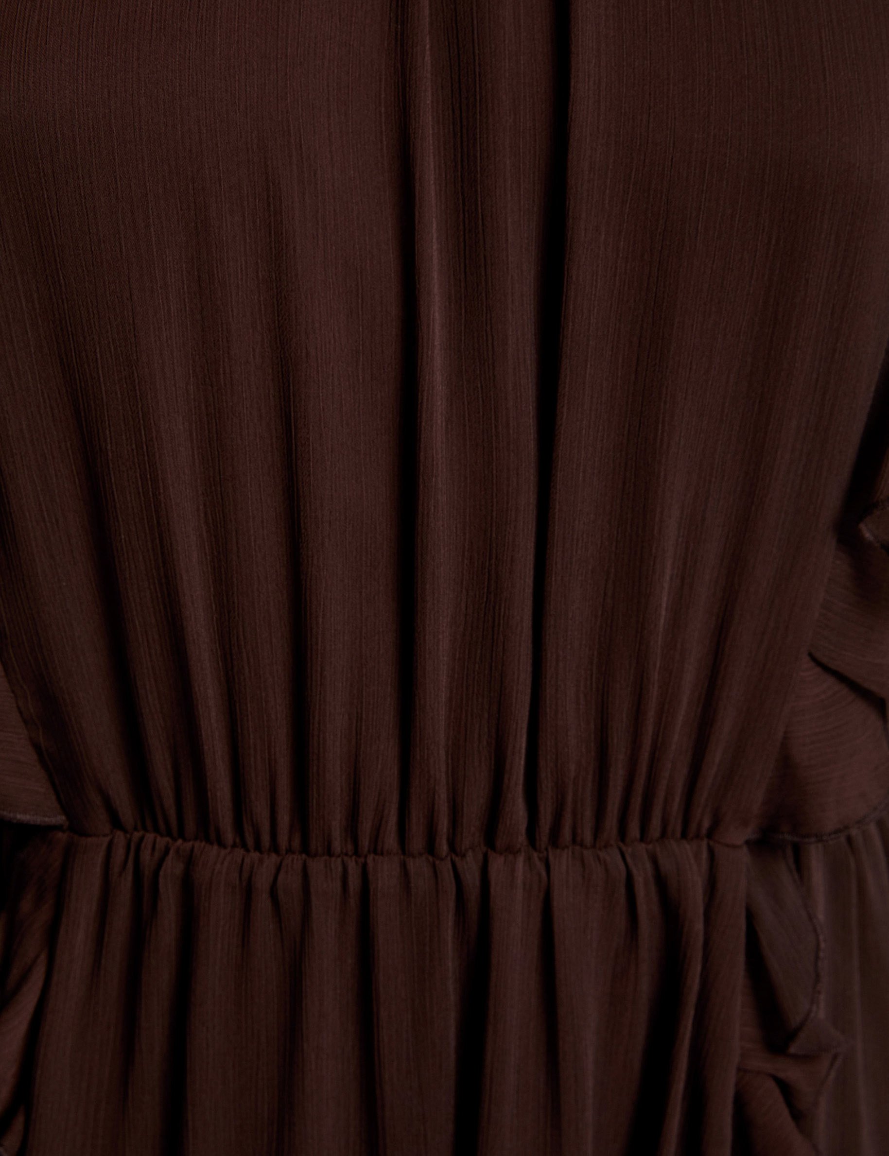 flowy short dress dark brown women null