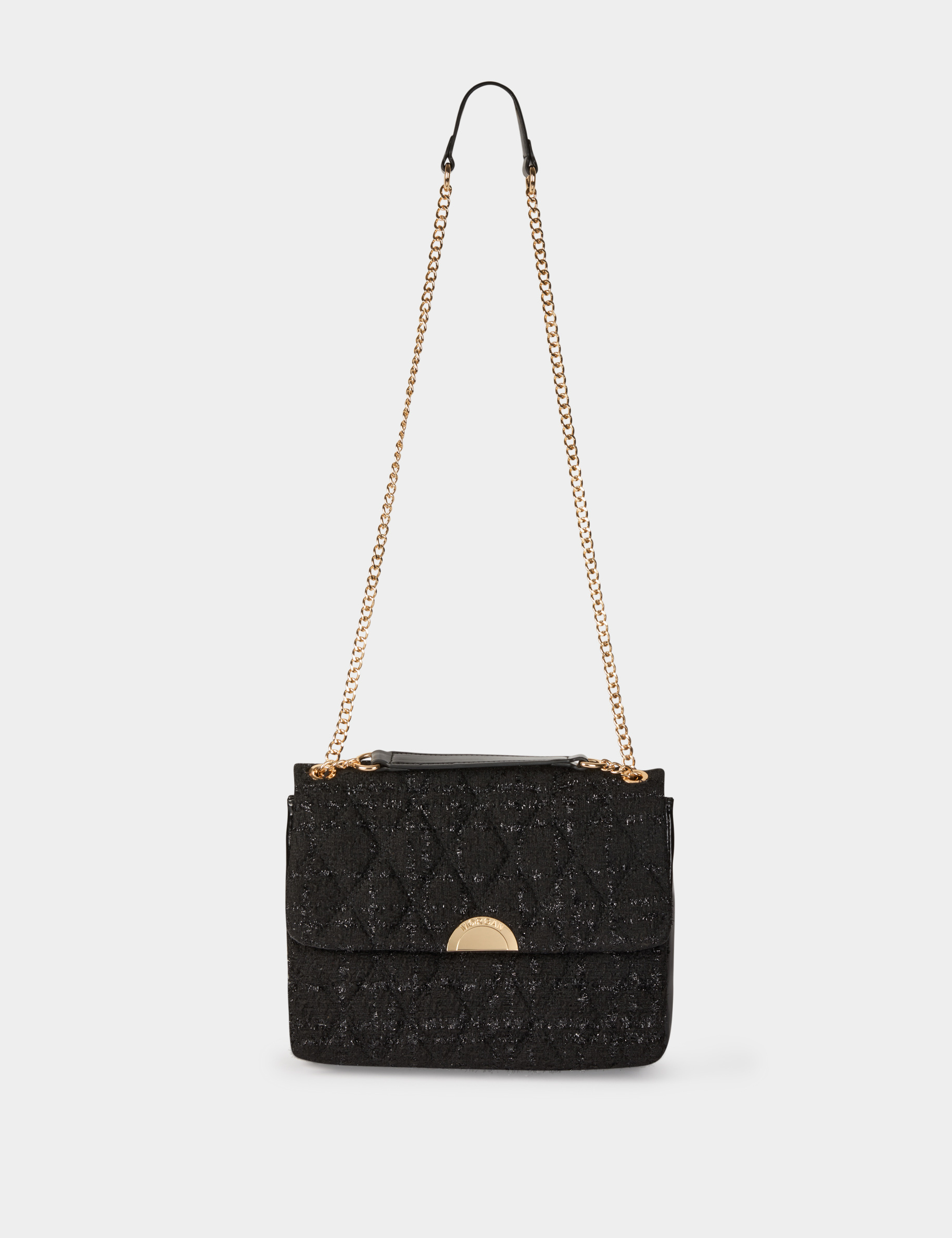 Metallic tweed bag black women