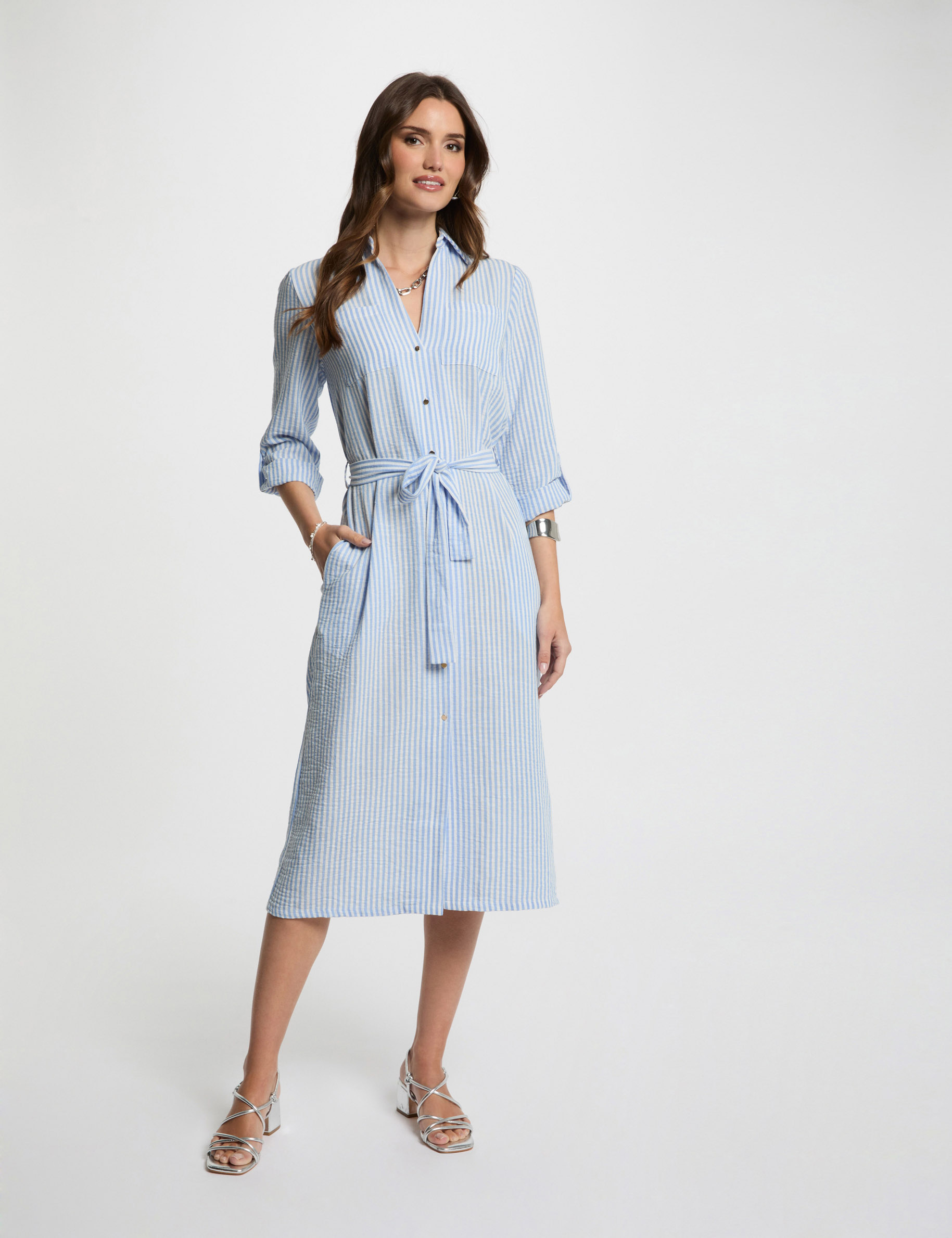 striped straight dress blue women Striped straight dress blue women