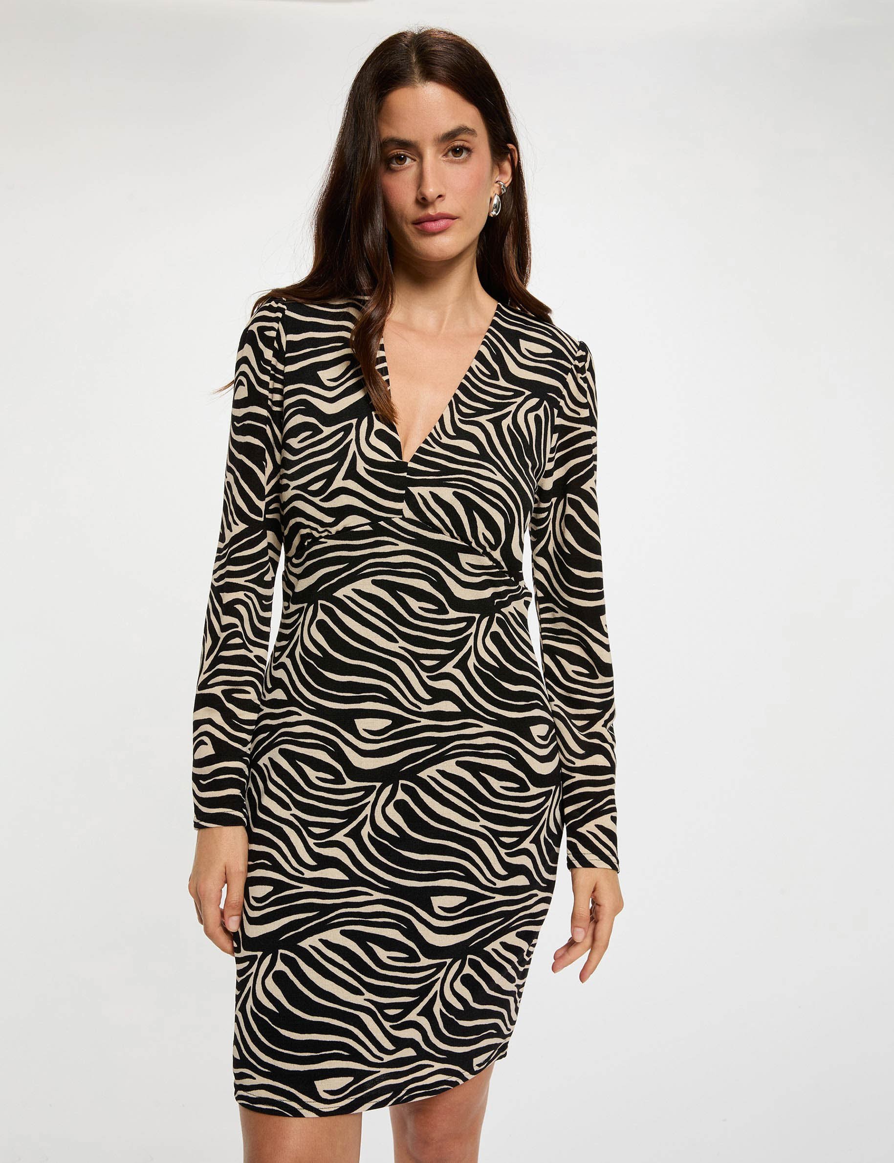Fitted short dress multicolor women