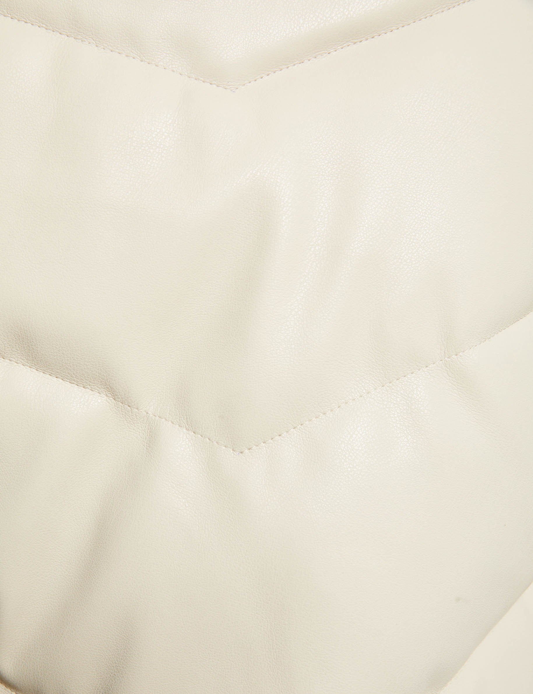 faux leather padded jacket with hood ivory women null