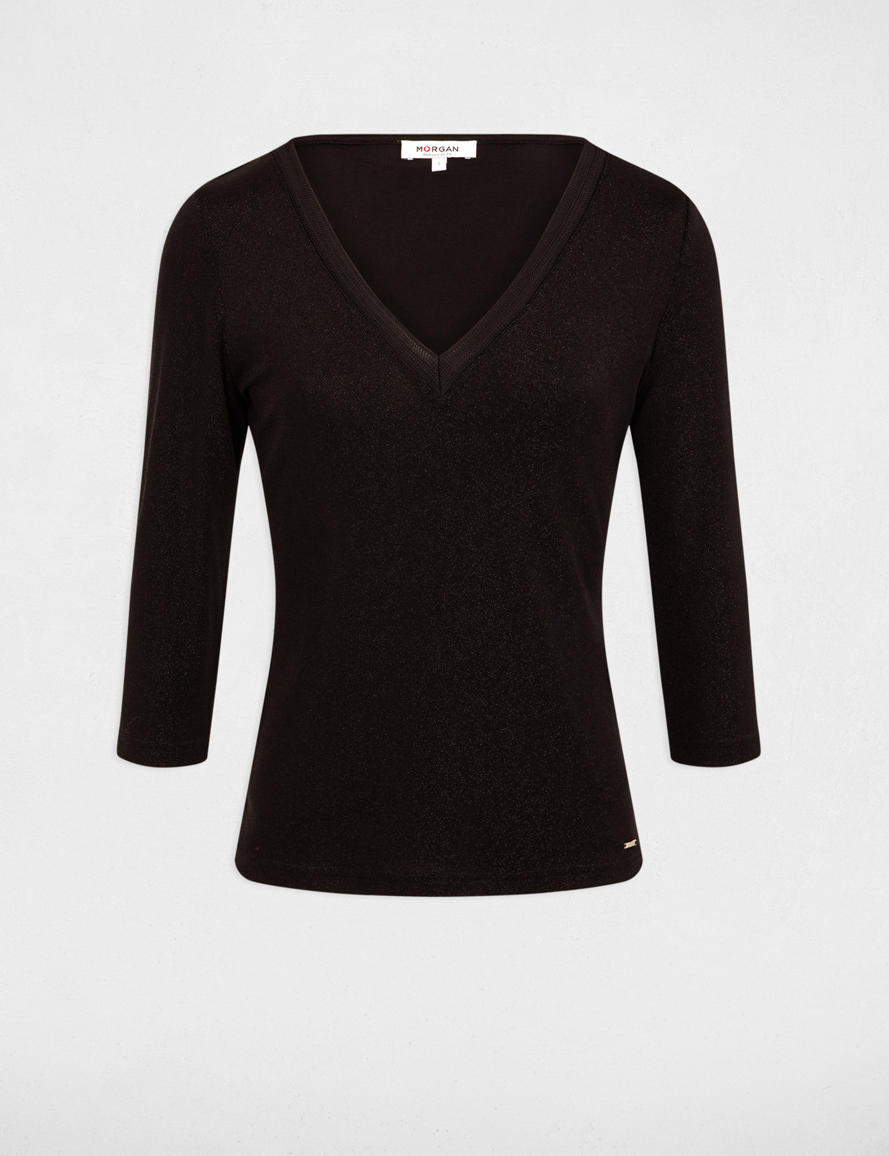 34 length sleeved t shirt black women 3/4-length sleeved t-shirt black women