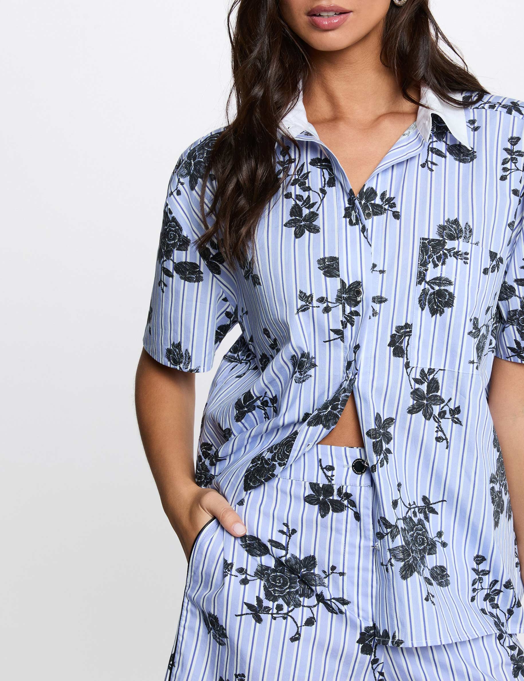 Shirt with contrast collar multicolor women